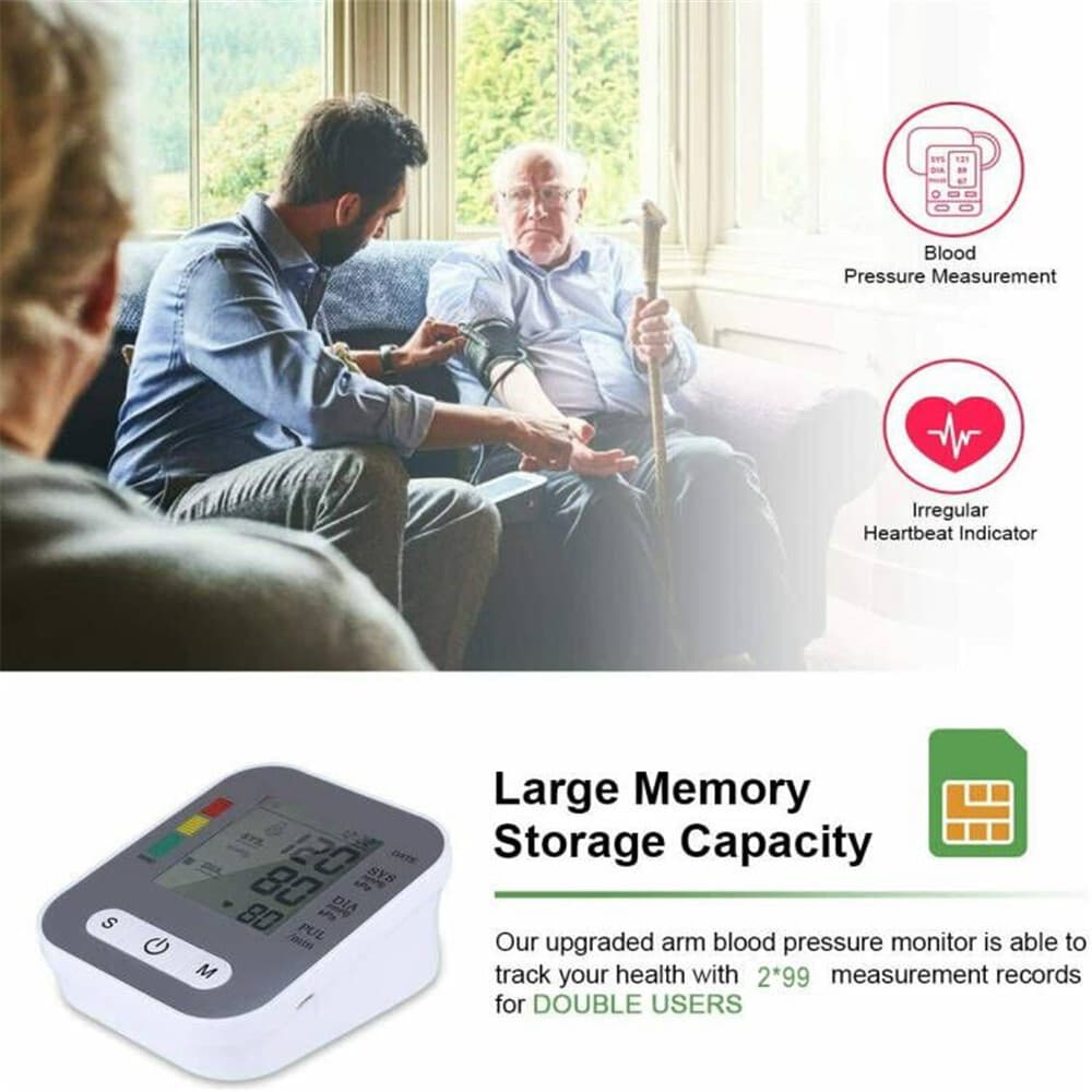 2025 Digital Automatic Blood Pressure Monitor Upper Arm BP Machine Heart Rate HP 4