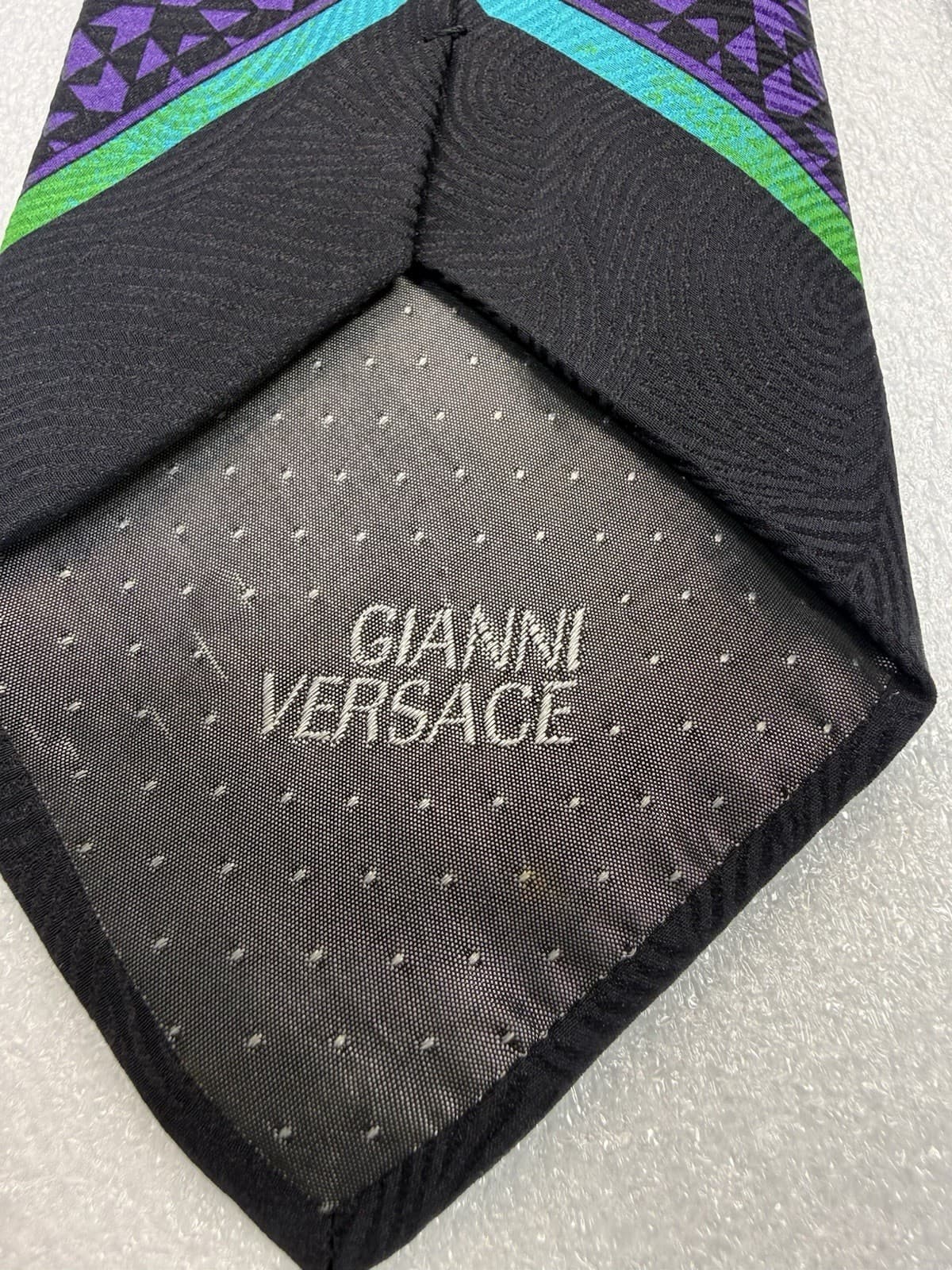 Vintage 90s GIANNI VERSACE Medusa Silk Tie Baroque Print Made In Italy 5