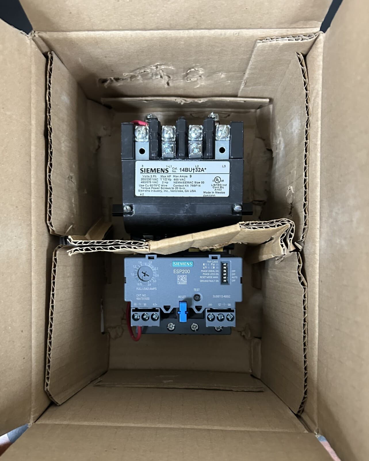 Siemens 14BUB32AF Nonreversing Nema Magnetic Motor Starter, No Enclosure Nema 6