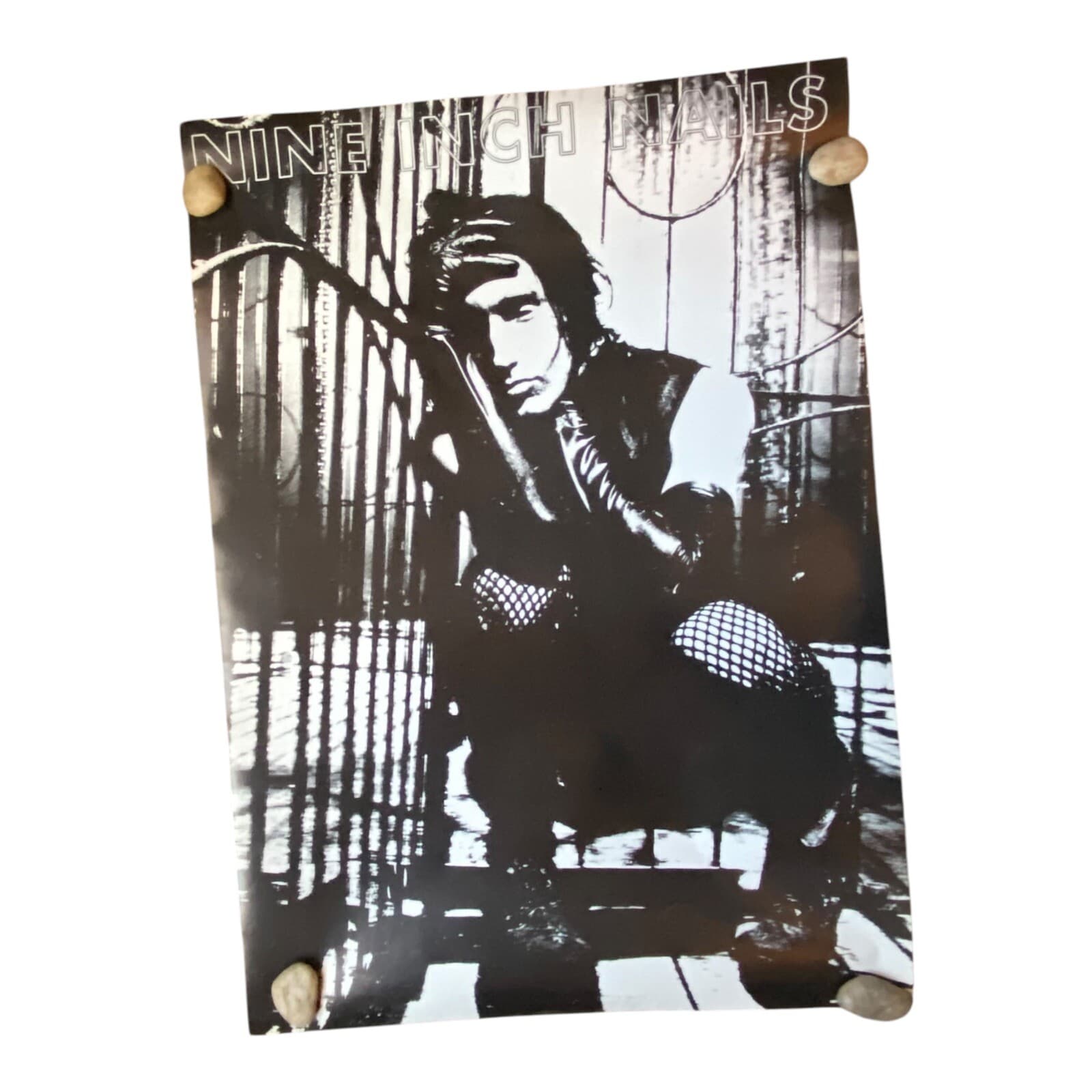 Vintage Nine Inch Nails Poster Trent Reznor Bars B&W 24x36 UK RARE OOP - Clean!