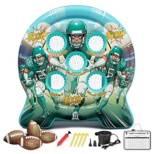 6Ft Inflatable Football Target toss Game - Football Carnival Games Party Green 2