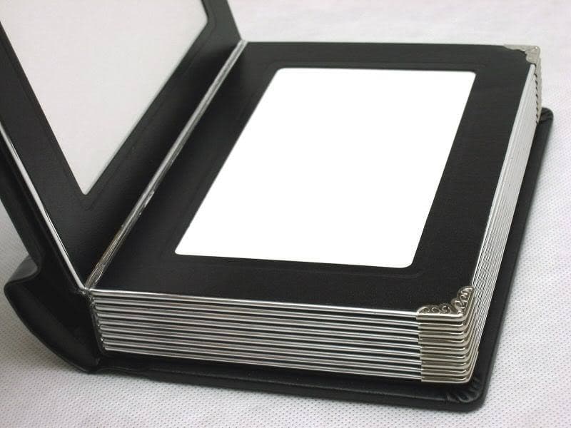 Professional 4x6 black silver edged Album - 24 photos  (Engraving Available) 6