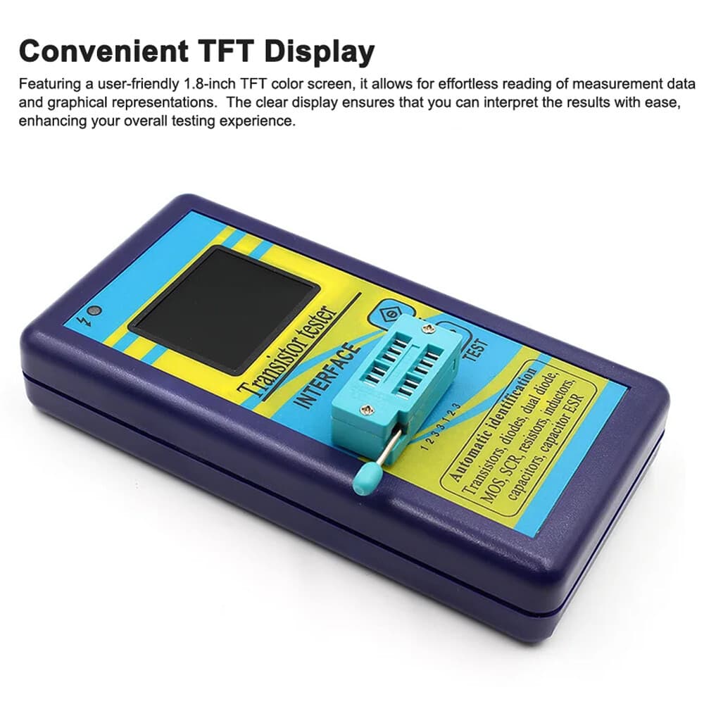 Digital Transistor Tester Diode Resistor Inductor Capacitor ESR MOS SCR Meter US 6