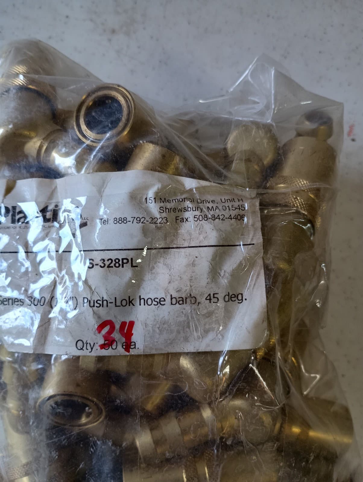 Quick Disconnect Mold Coolant Coupler 1/2” Body x 1/2” Push-On Hose Barb 45° NEW 4