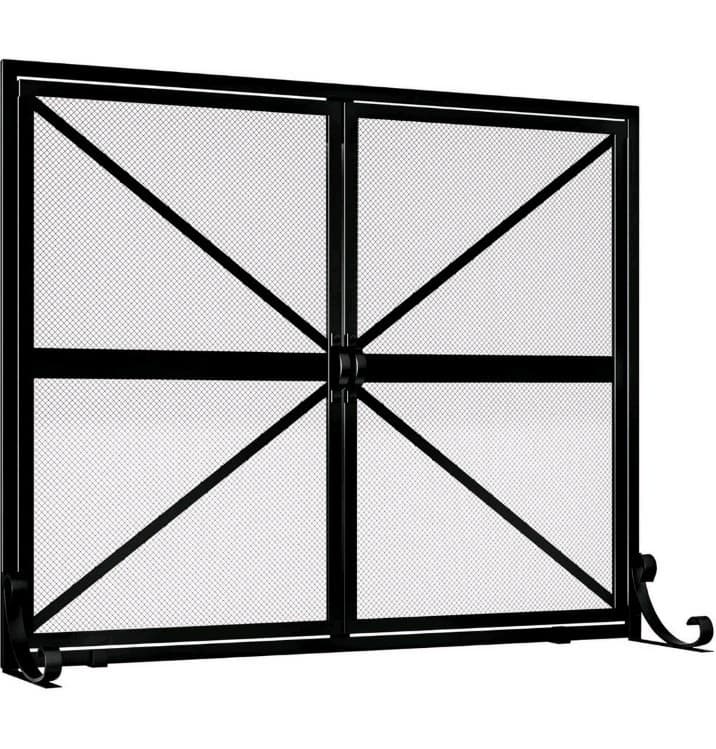 FIRE BEAUTY  FIREPLACE SCREEN WROUGHT IRON MESH 2 DOORS 35” x 28” 6