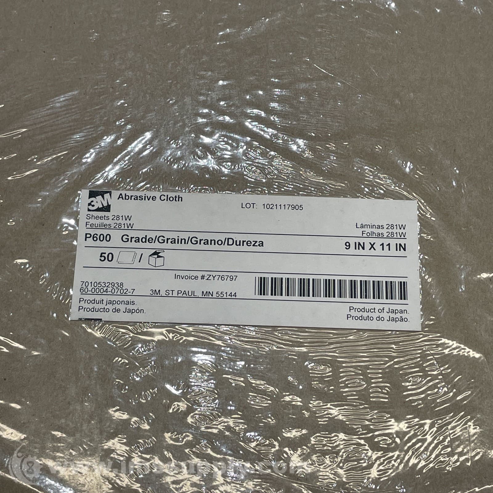 3M 7010532938 Bag of 50 P600 Grit Cloth Sheets FNFP 3