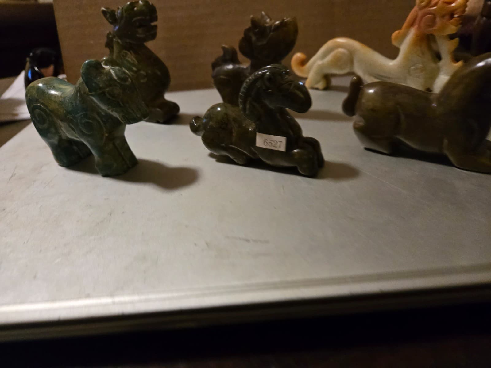 Carved Stone Mineral Asian Designs Carvings Approx 2' to 6" Lot 6 Mixed Assorted 5