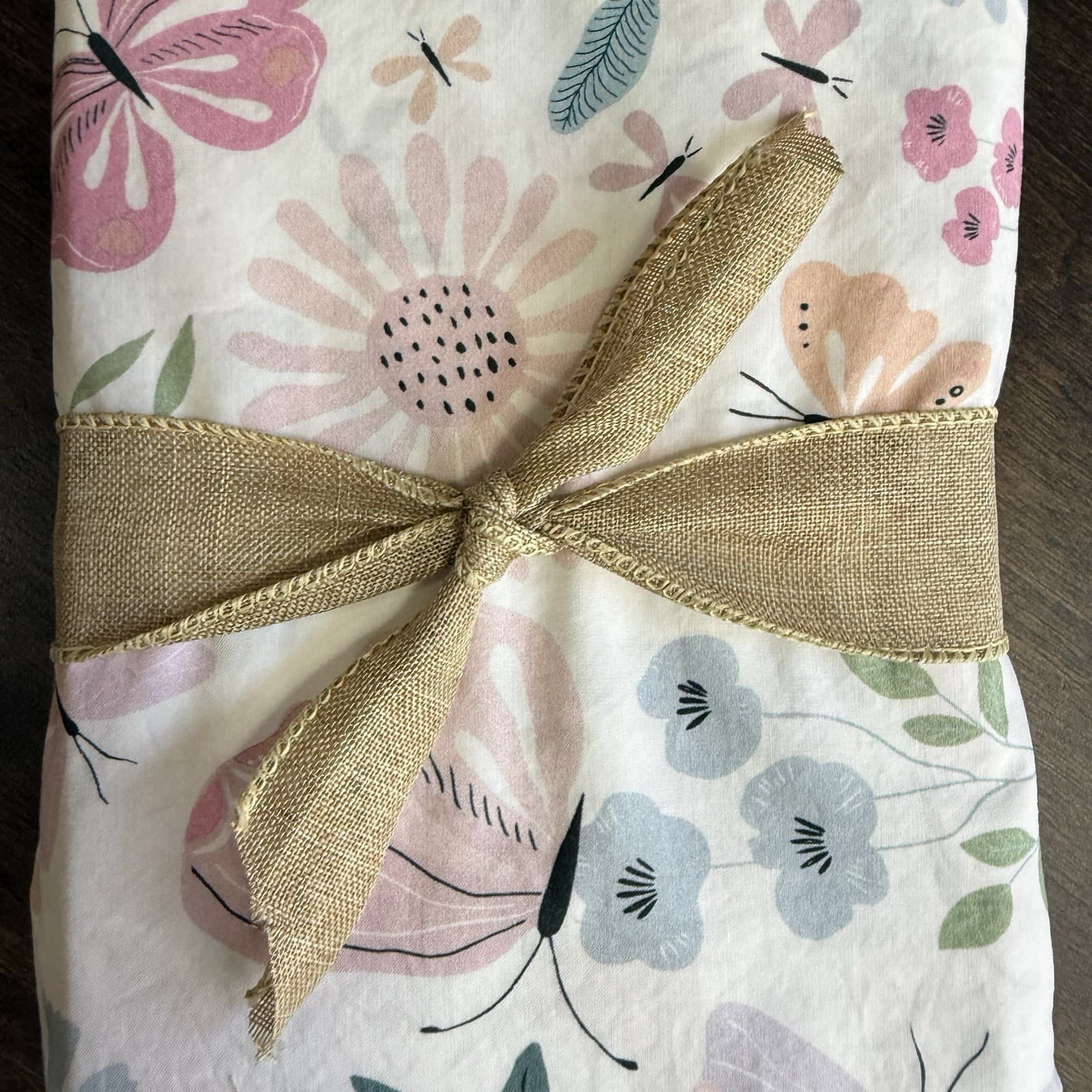 POTTERY BARN KIDS ORGANIC WILDFLOWER BUTTERFLY TODDLER BED 3 PIECE SHEET SET 5