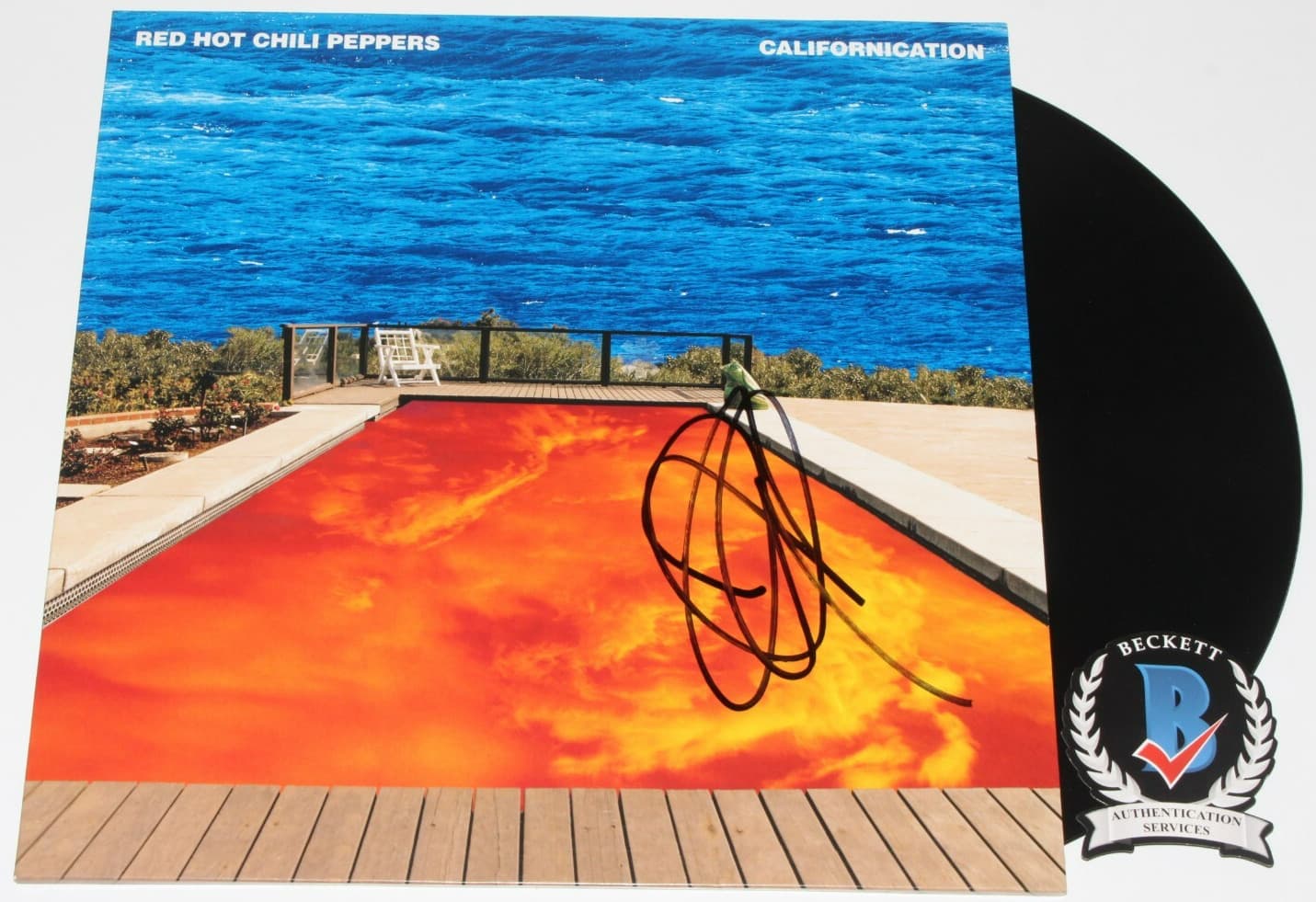 JOHN FRUSCIANTE SIGNED RED HOT CHILI PEPPERS CALIFORNICATION RECORD BECKETT COA 3