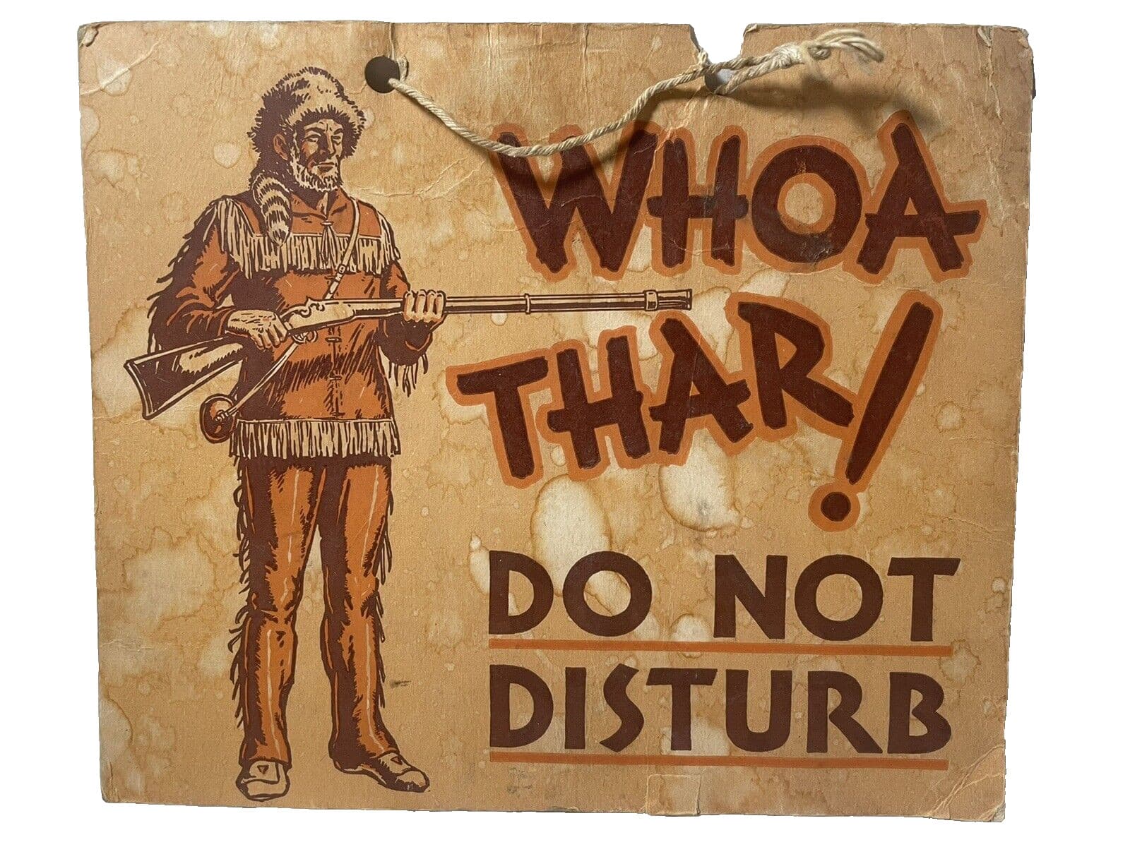 Shirley Savoy Hotel Do Not Disturb Original Sign Long Rifle Coon Hat Denver CO