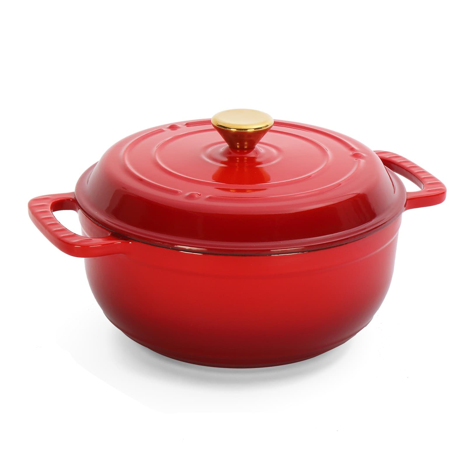 Enameled Cast Iron Dutch Oven 7.5QT Heavy Duty Dual Enamel Coating,FDA Certified 4