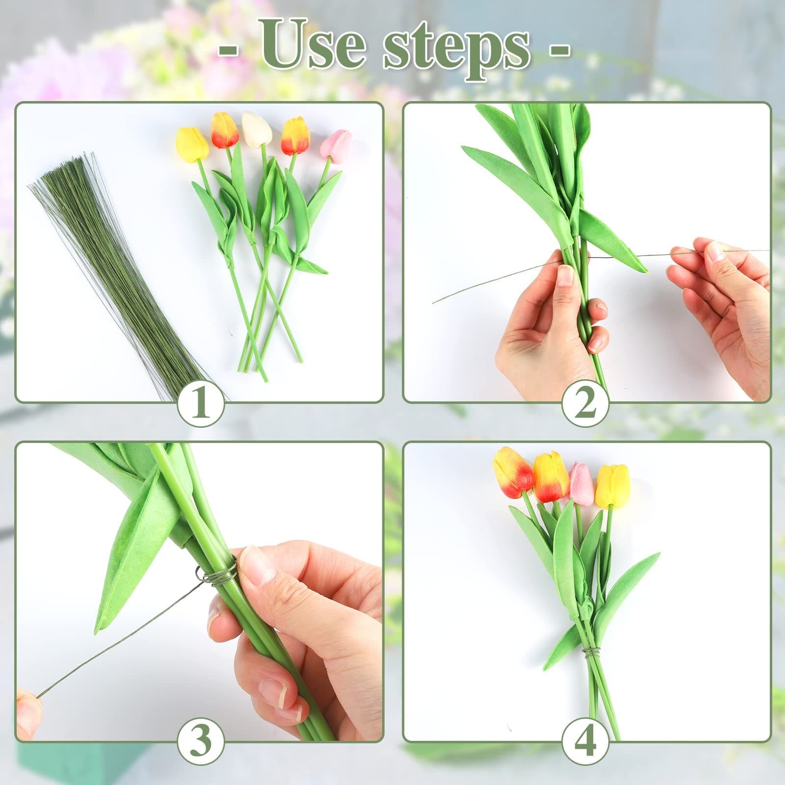 200 Pcs Floral Wire 26 Gauge Crafts Florist Green Floral Wire for Crafts Bou... 3