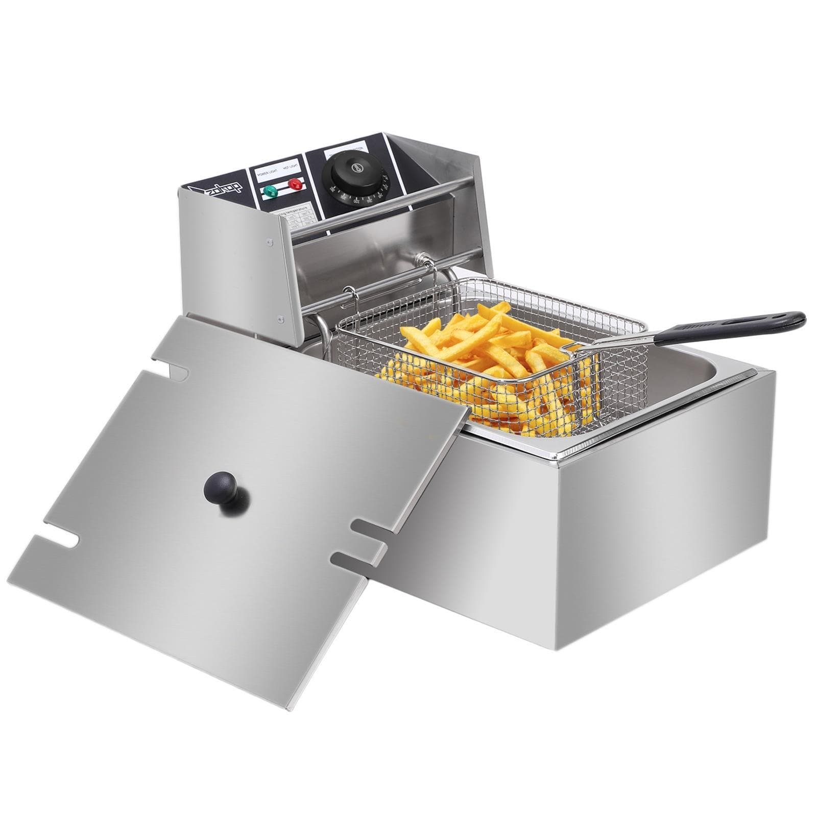 6L 6.3QT Commercial Electric Deep Fryer Restaurant Stainless Steel Home Family