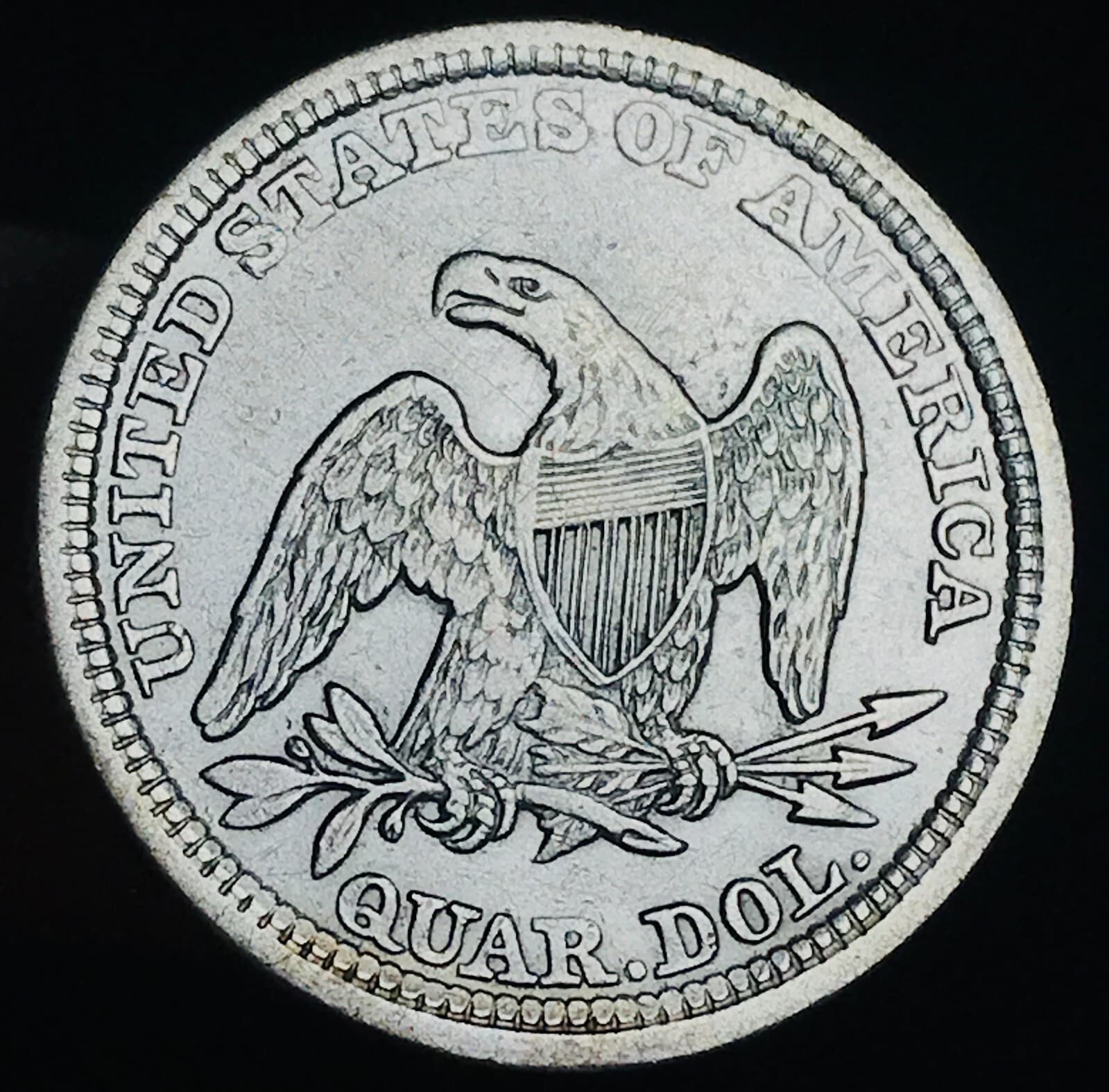 1857 Seated Liberty Quarter 25C Ungraded 90% Silver US Coin CC25530 5