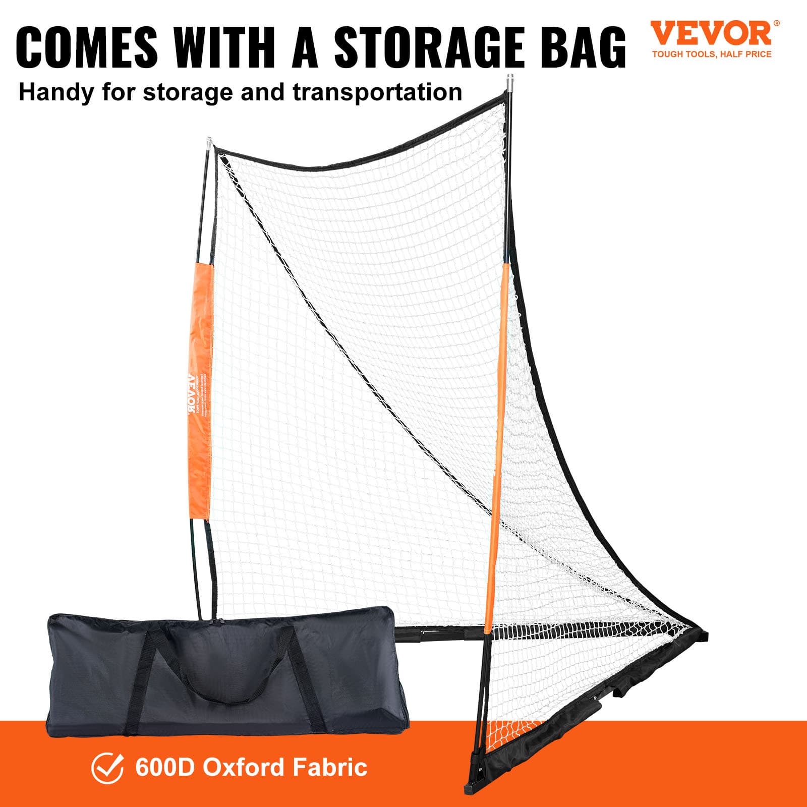 VEVOR 6'x6' Lacrosse Goal Net Portable Backyard Training Equipment Carry Bag 2