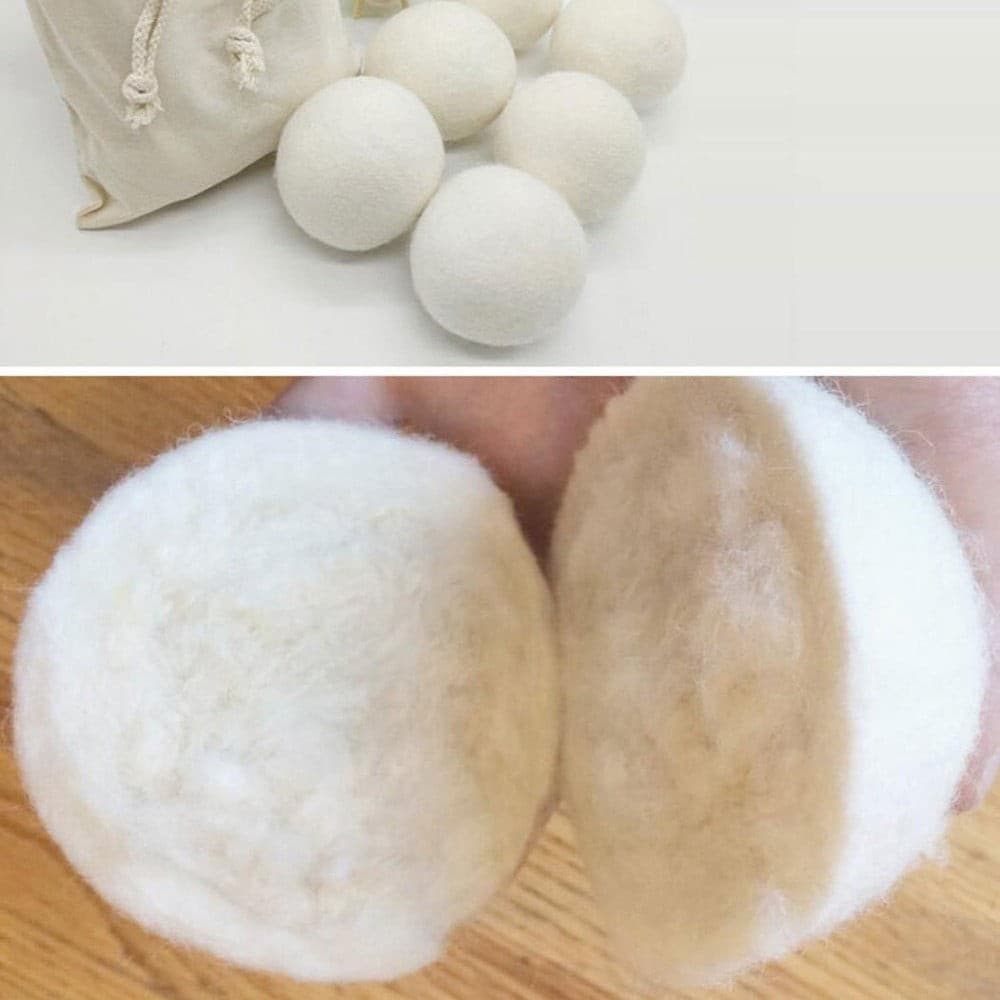 Sheep 4-Pack Premium Wool Dryer Balls Reusable Natural Fabric Softener 6CM 3