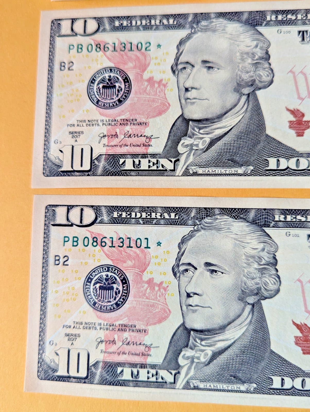 2017A $10 Star Note REP • Uncirculated BEP Fresh • Rare Sequential Bill 10 pcs 2