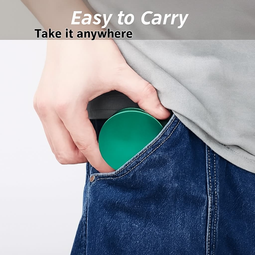 Green Metal Grinder – Sturdy Construction, Magnet Lid, Long-Lasting Performance 6