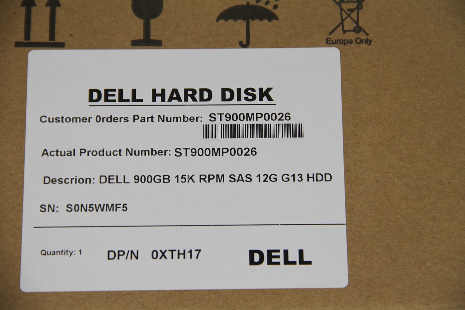 New In Box Dell 900GB SAS 10k 2.5" 6G HDD XTH17 Seagate ST900MP0026 5