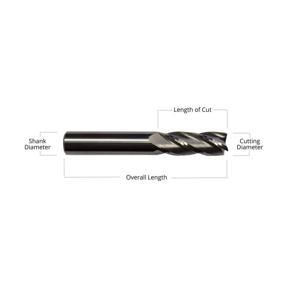 10 Pack 1/8" Solid Carbide End Mills – TiALN Coated – 4 Flute CNC USA Made 2