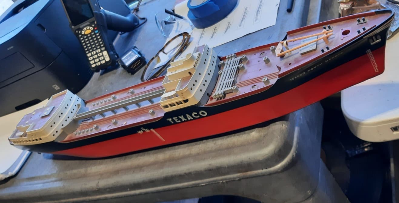 Vintage Wen-Mac SS Texaco North Dakota Plastic Model Ship - Incomplete