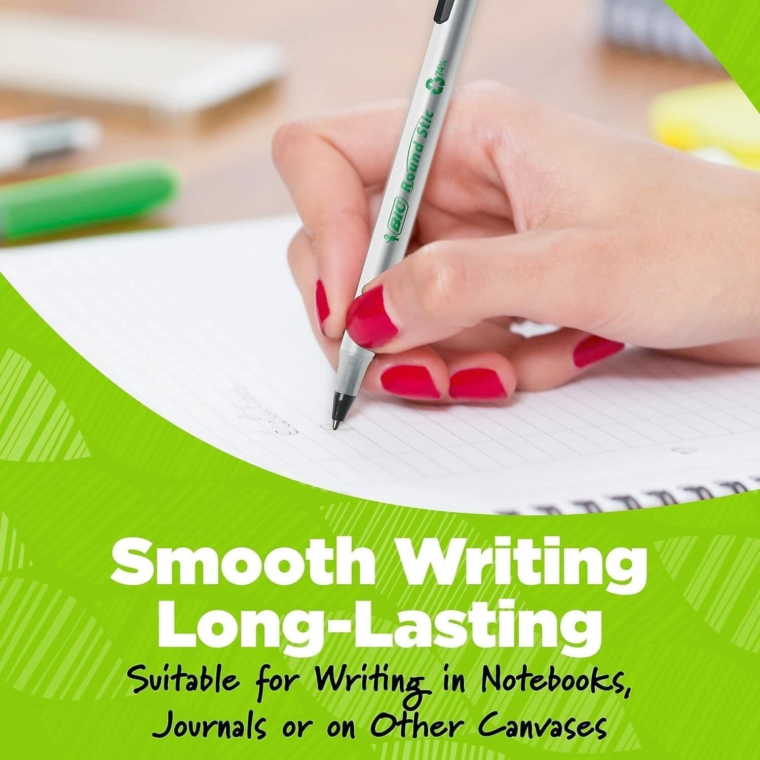 BIC ReVolution Round Stic Ballpoint Pen, Black, 1 Count (Pack of 10) 2