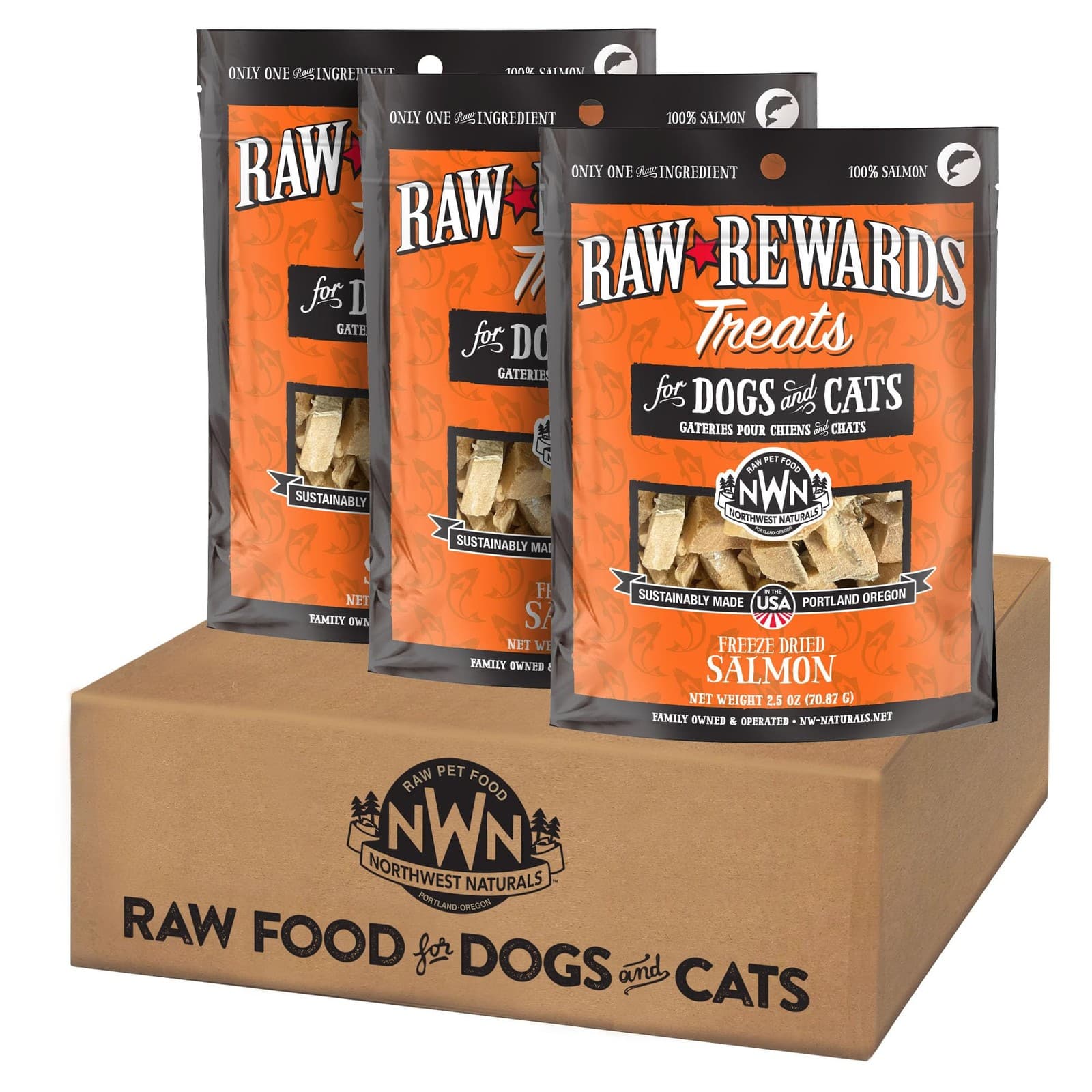 Northwest Naturals Raw Rewards Freeze-Dried Salmon Treats for Dogs and Cats -...