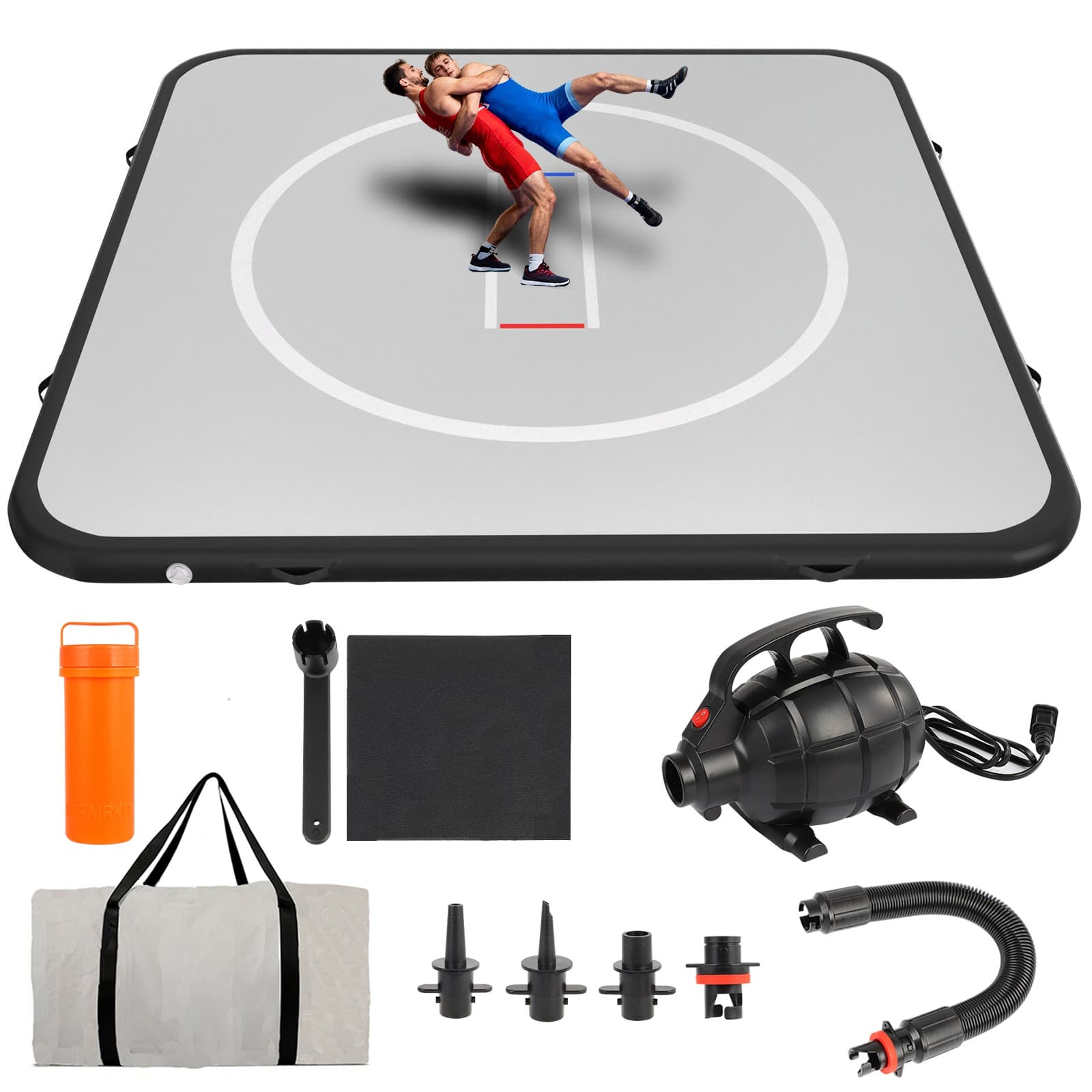 10x10FT Wrestling Mat Inflatable for Home,Martial Art Mat for Jiu Jitsu,Boxing