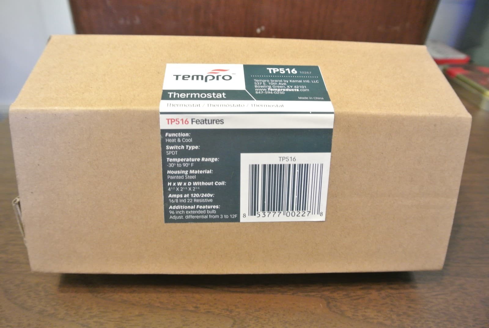 Tempro TP516 Line Voltage -30 To 90 Degree F 96 in. SPDT Thermostat NIB 2
