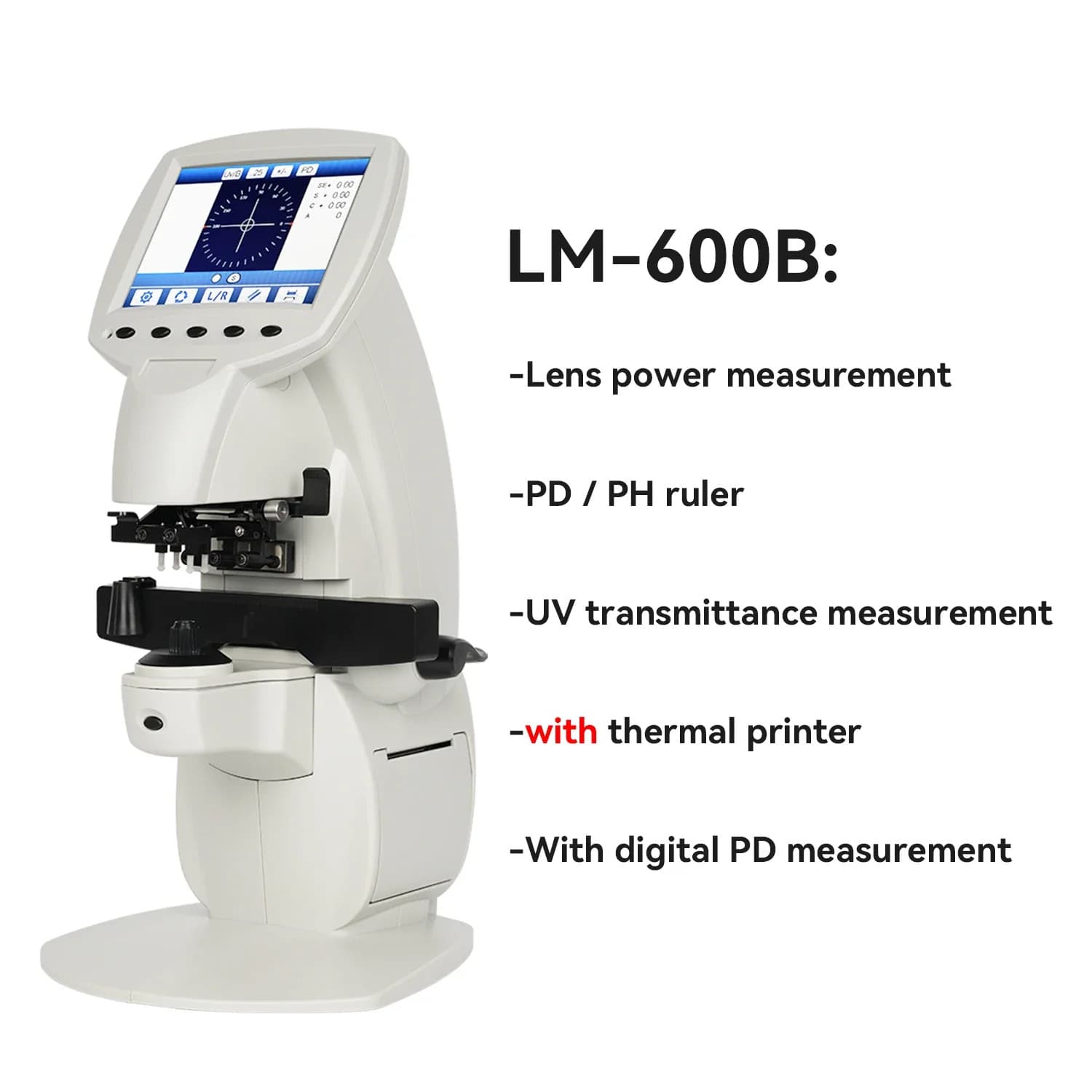 Optics Digital Auto Lens Meter UV PD Printing Focimeter Lensometer