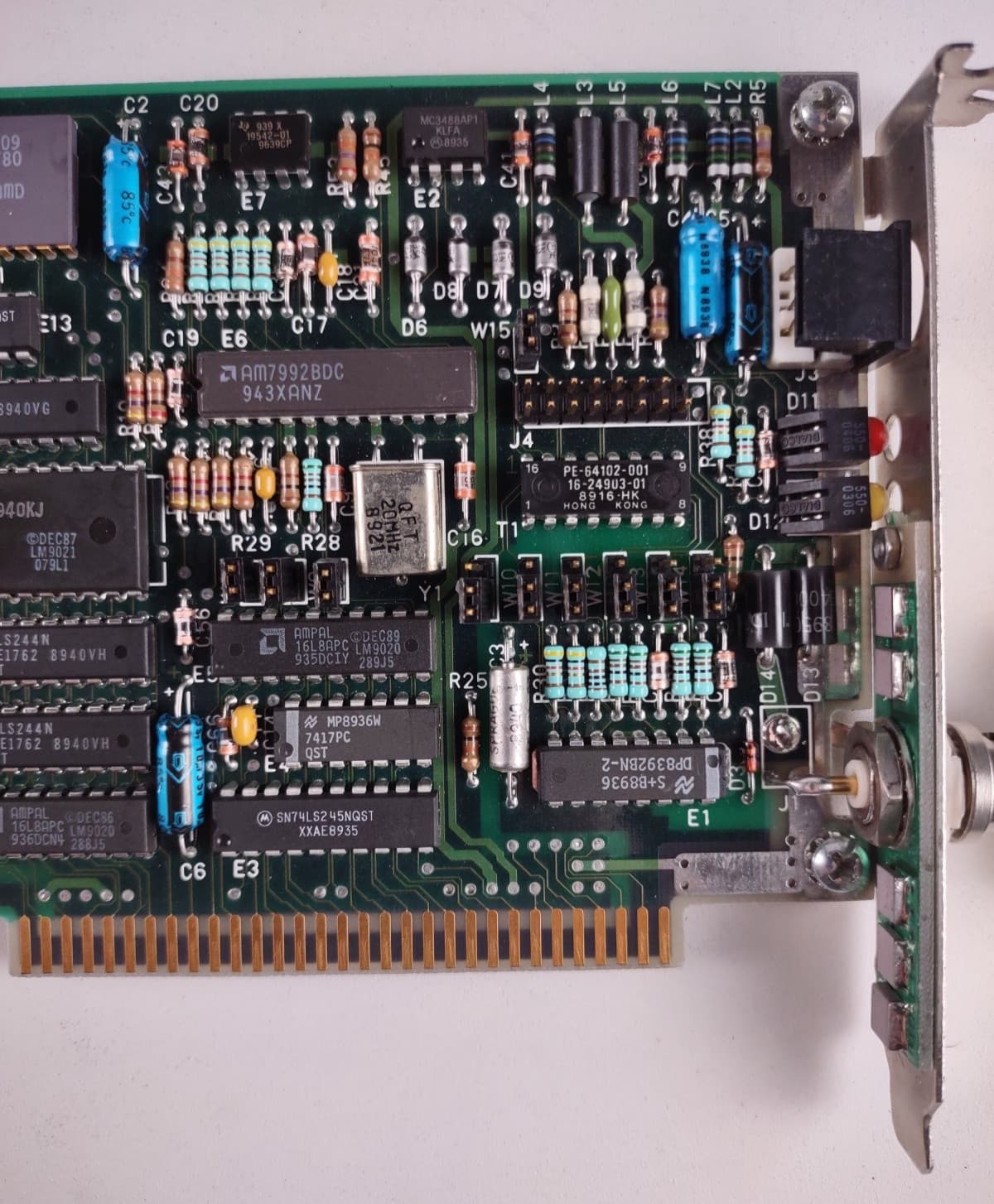 TWO Vintage DEC Digital DEPCA 10Base2 ethernet card 8 bit ISA 6