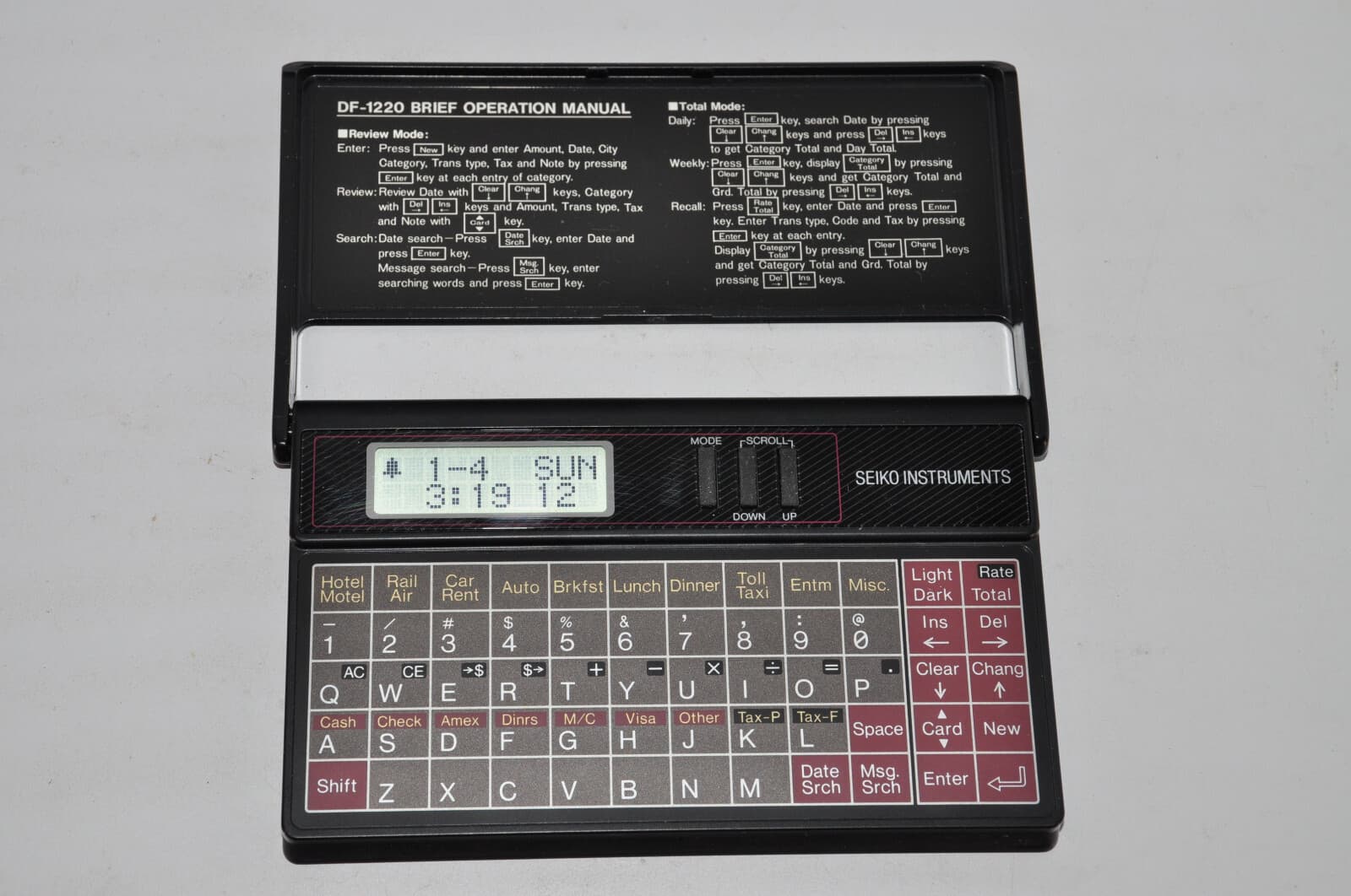 Seiko Instruments Expense Recorder DF-1220 Pocket Logic Series  w Manual 6