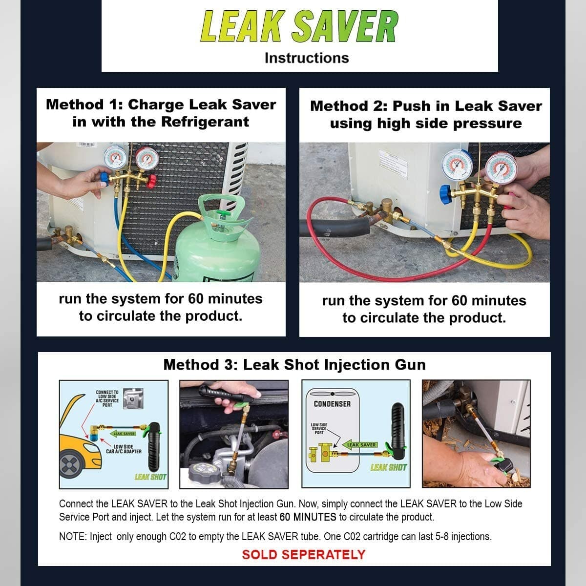 Leak Savers Direct Inject Acid Scavenger HVAC System Acid Treatment Neutralizer 4