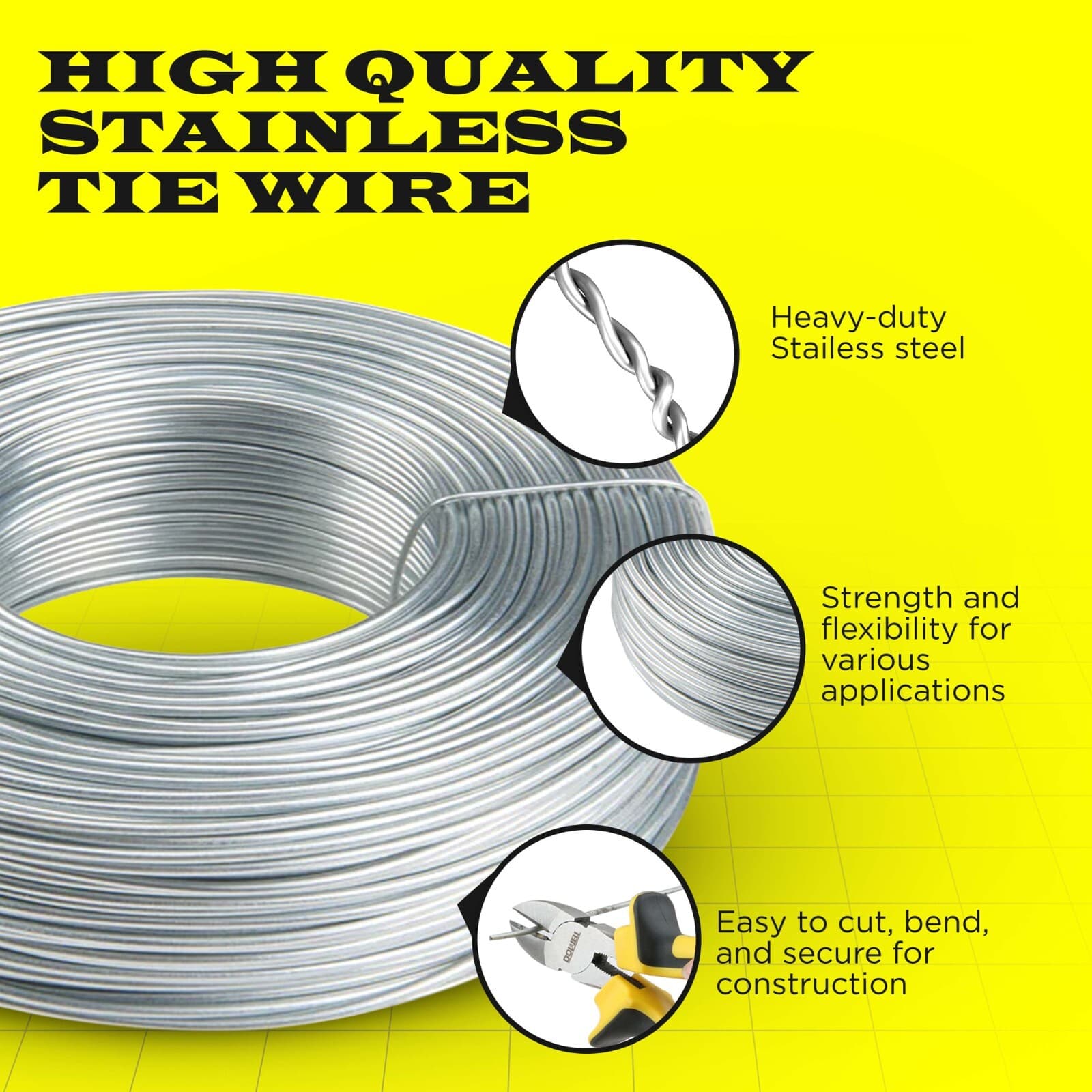 Stainless Steel Tie Wire, 16 Gauge , 3.35lb Rolls 1 - 100 Qty SIMBA STEEL 4