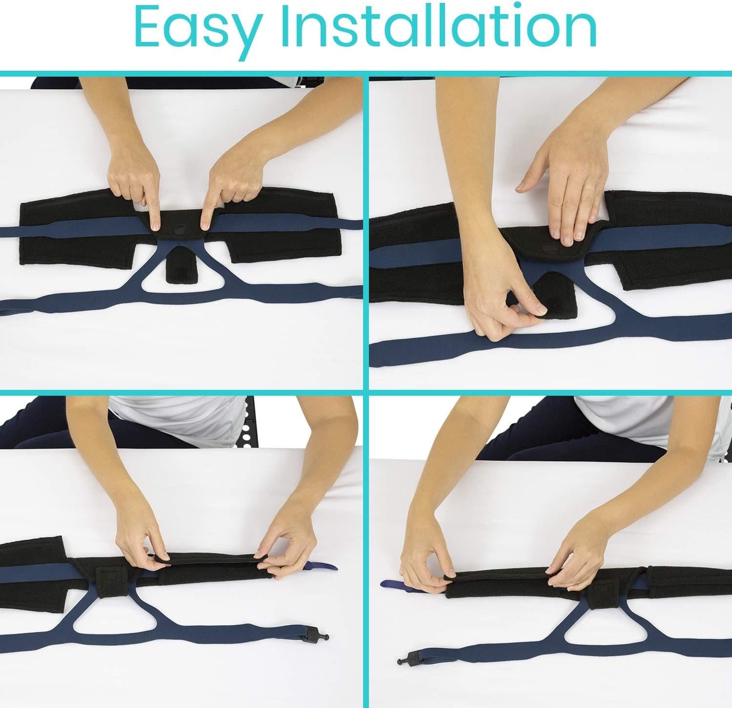 Vive CPAP Neck Pad - Mask Strap Padded Accessories - Fleece Comfort Black  5