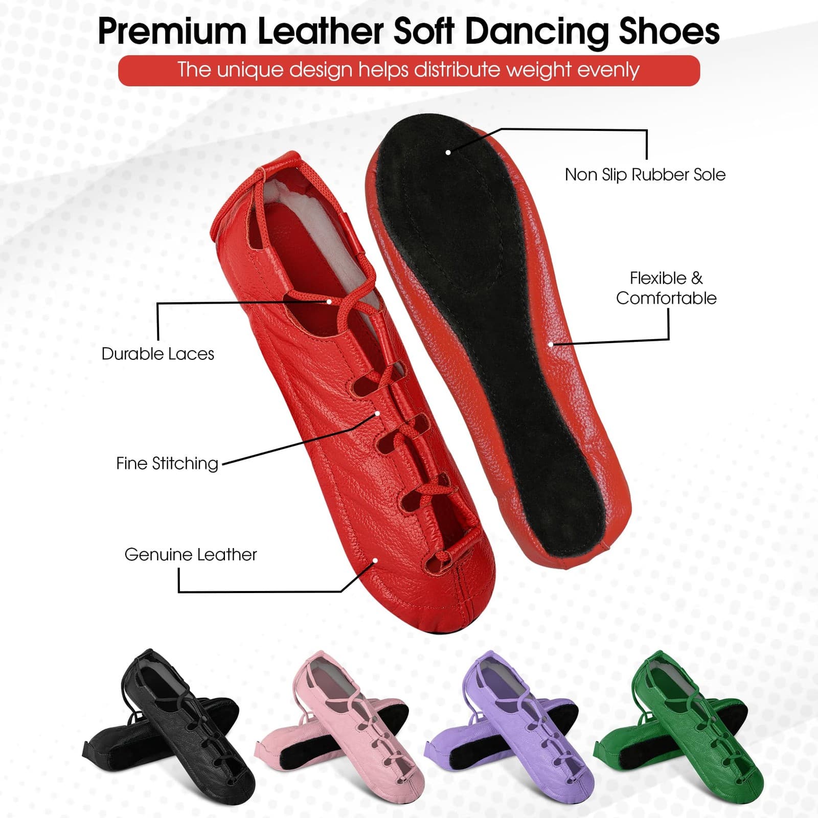 Irish Dance Pump Shoes Soft Cowhide Leather Pump Style for Competitive Irish ... 4