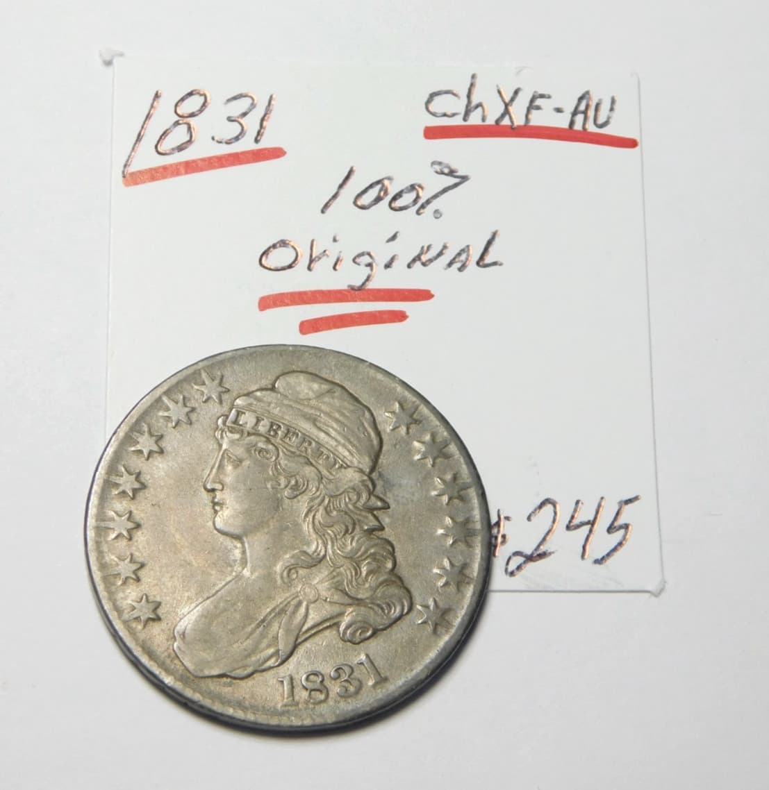GORGEOUS ORIGINAL 1831 BUST HALF CH XF - AU - ONLY $179.00  !!!!!!!!!!!!!!!!!!!! 2