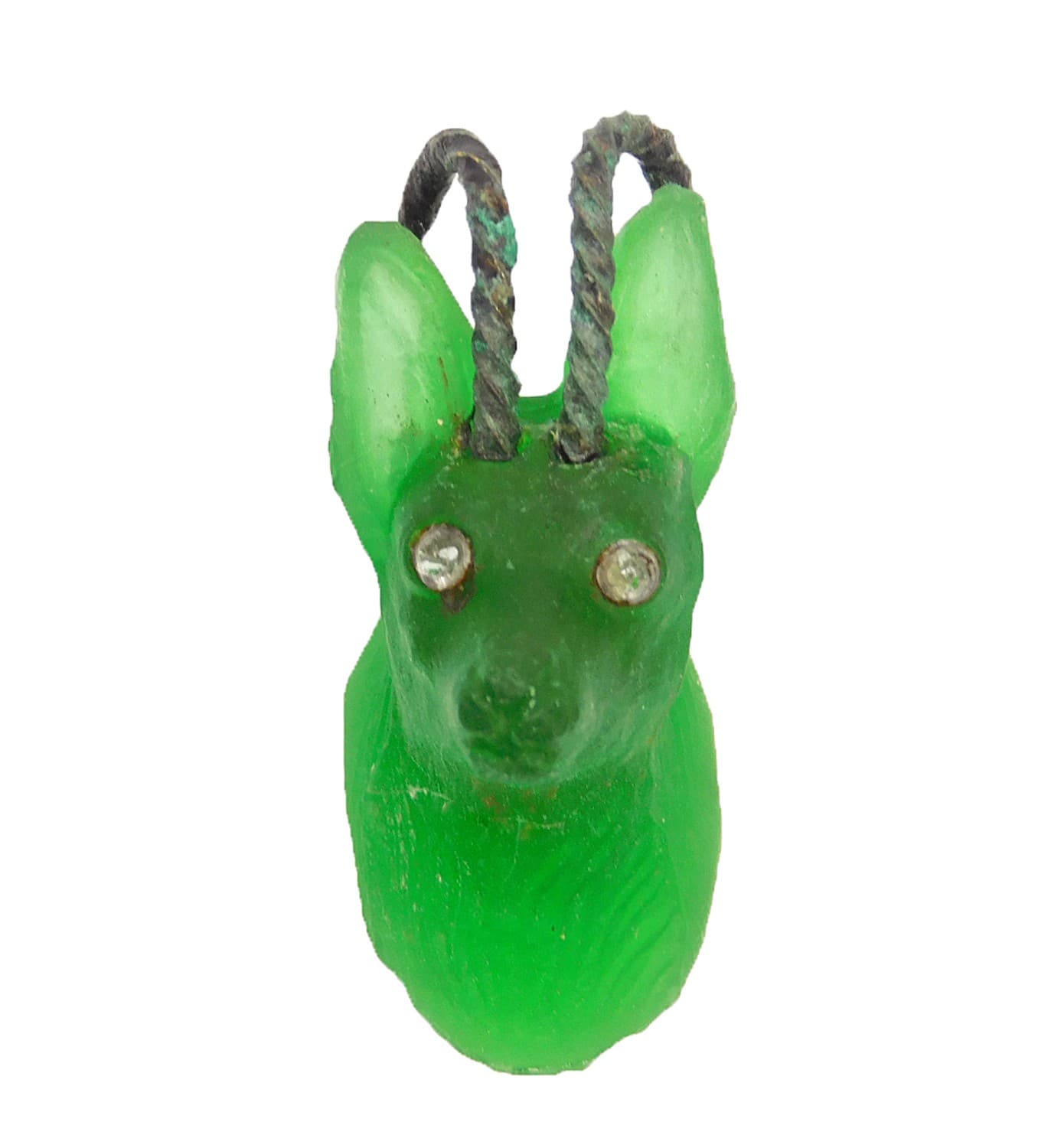 RARE CRACKER JACK CZECH GLASS GOAT RAM SHEEP HEAD MOUNT PRIZE CHARM GLASS EYES 4