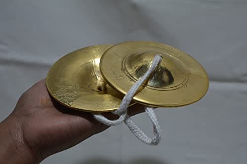 Brass Manjira Cymbals for Puja, Meditation & Kirtan | Traditional Indian Hand  3