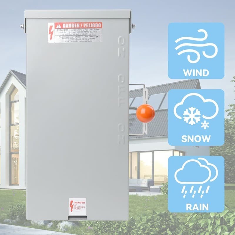 100A Generator Transfer Switch,24000W General-Duty Double-Throw Safety Switch 4