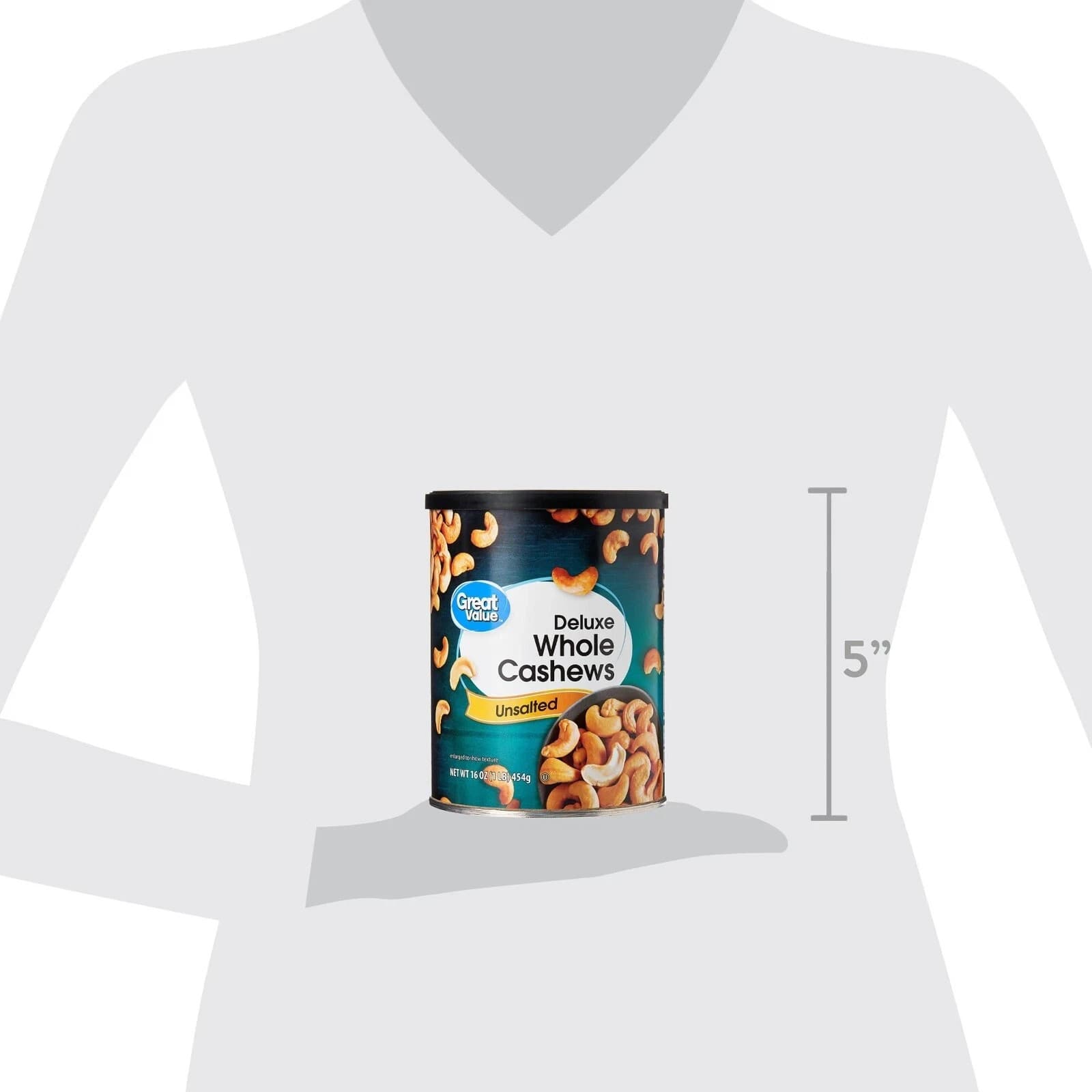 Great Value Deluxe Whole Cashews, Unsalted, 16 oz NEW 4