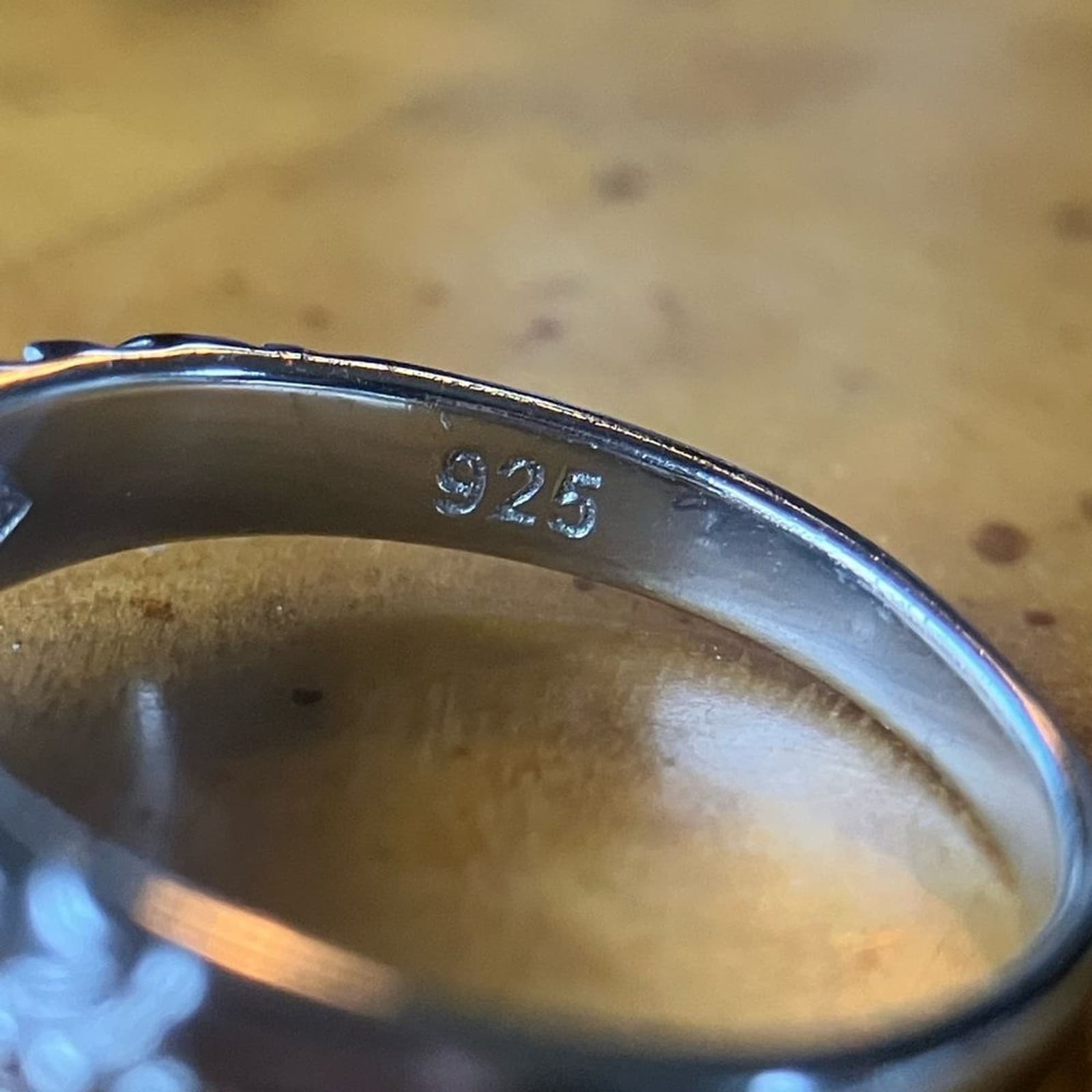 Natural Black Spinel Topaz Sterling Silver Ring Size 5 6