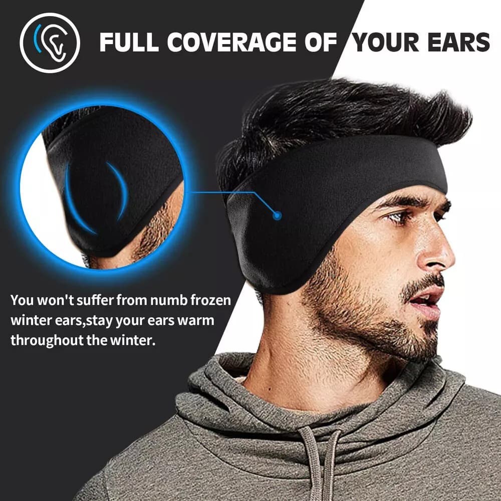 Winter Sports Headband Thick Knitted Ear Warmers Fleece Ear Cover for Men Women 2