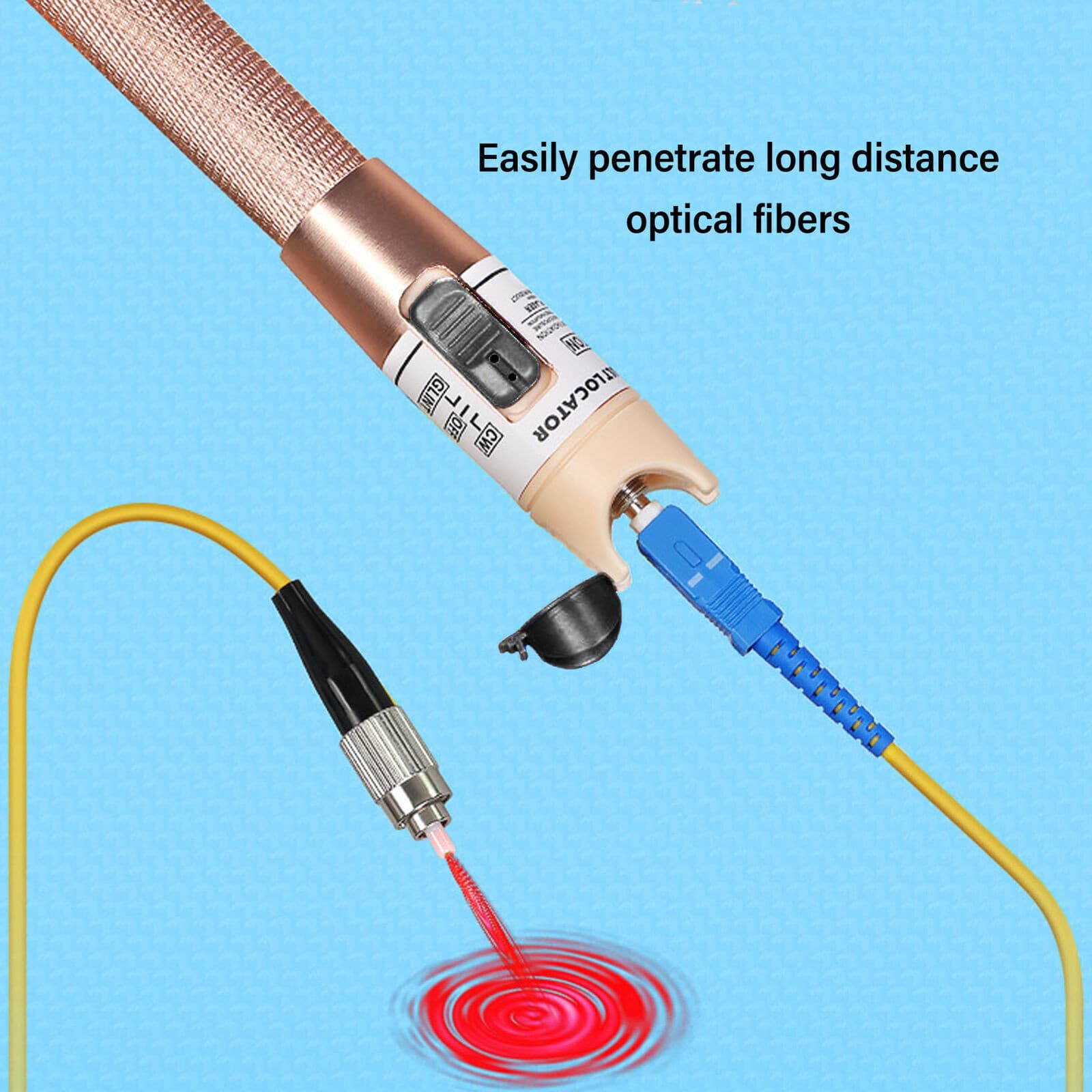 Visual Fault Locator 60mw Portable Fiber Optic VFL Cable Tester Pen Detector 4