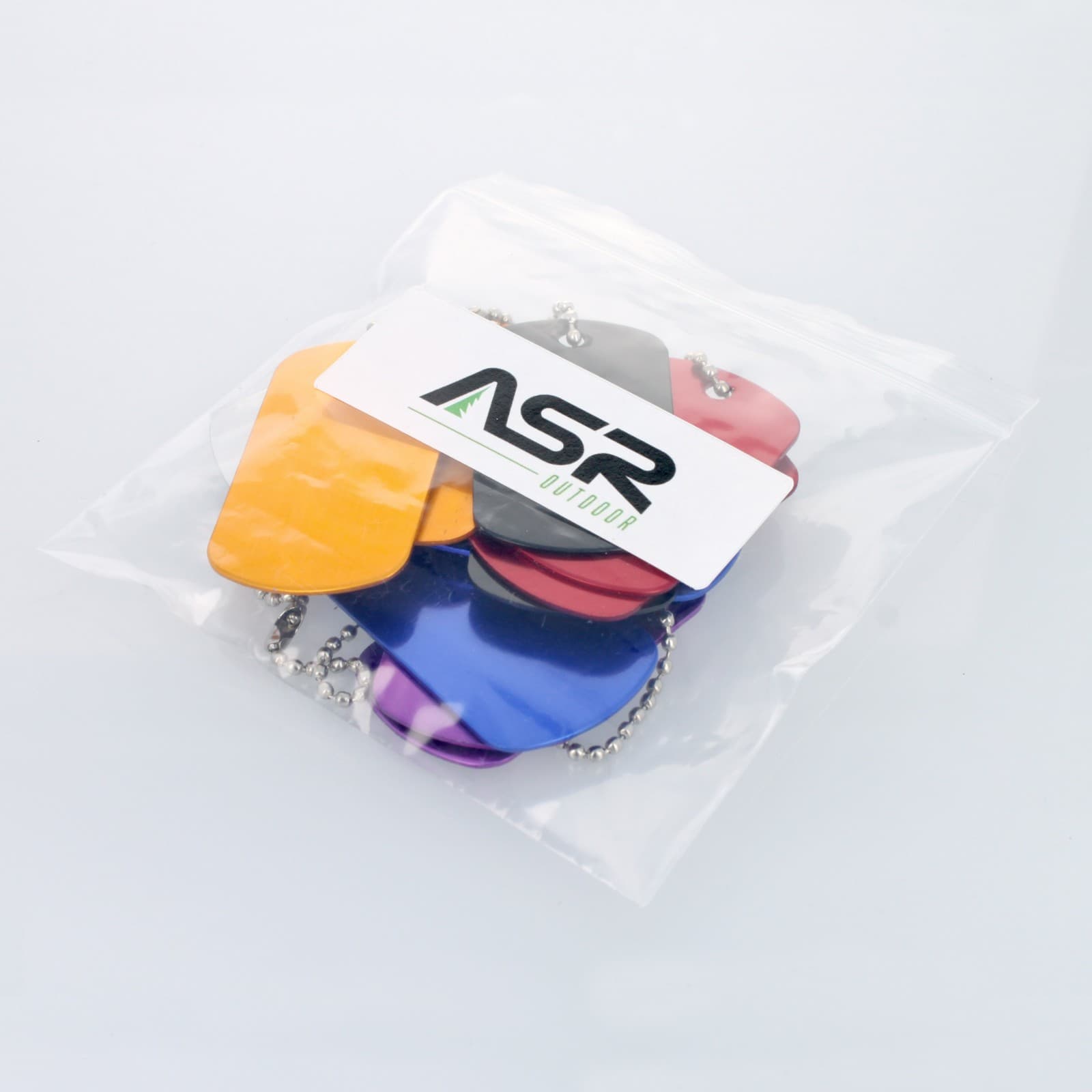 (6 Pack) Aluminum Dog Tag Military GI Blank Key Chain 6