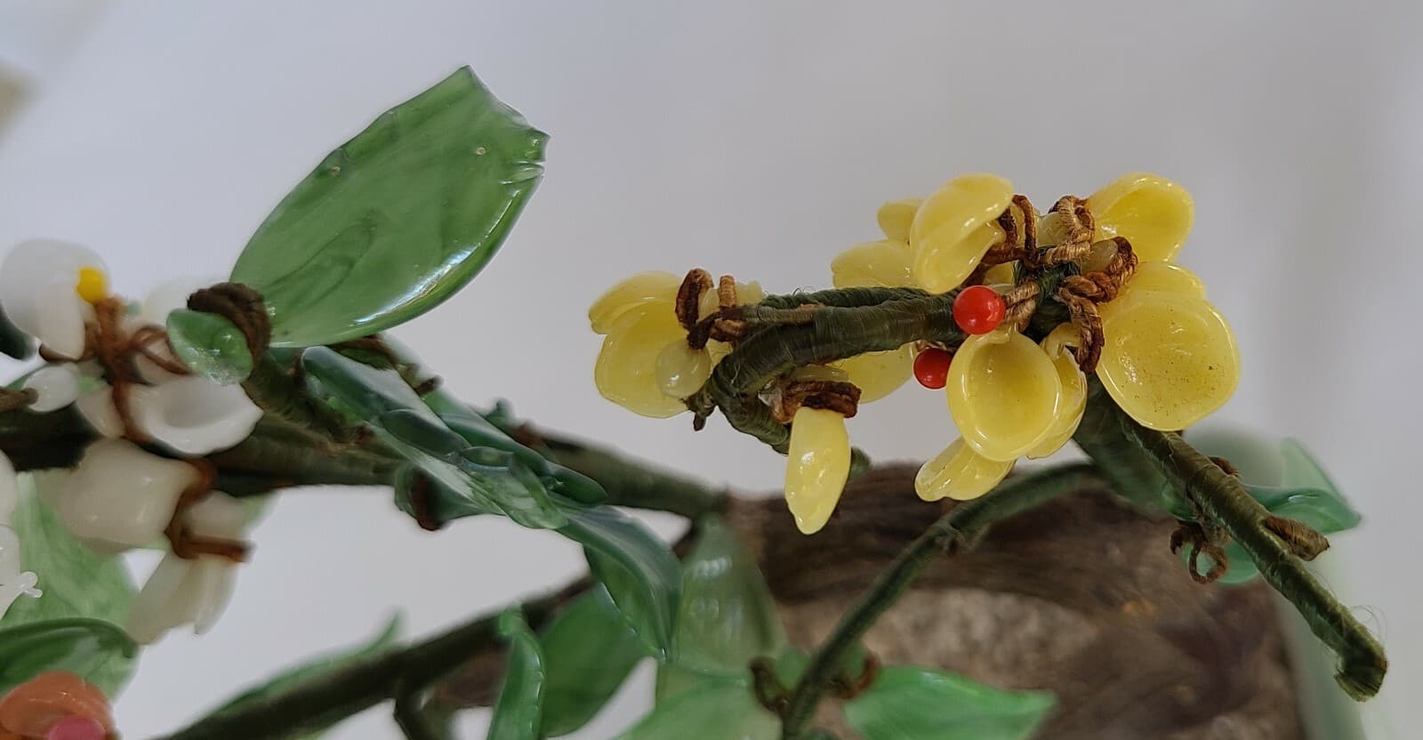 Jade Tree Oriental Asian Chinese  Feng Shui Pink Yellow White Pink Peach Green 6