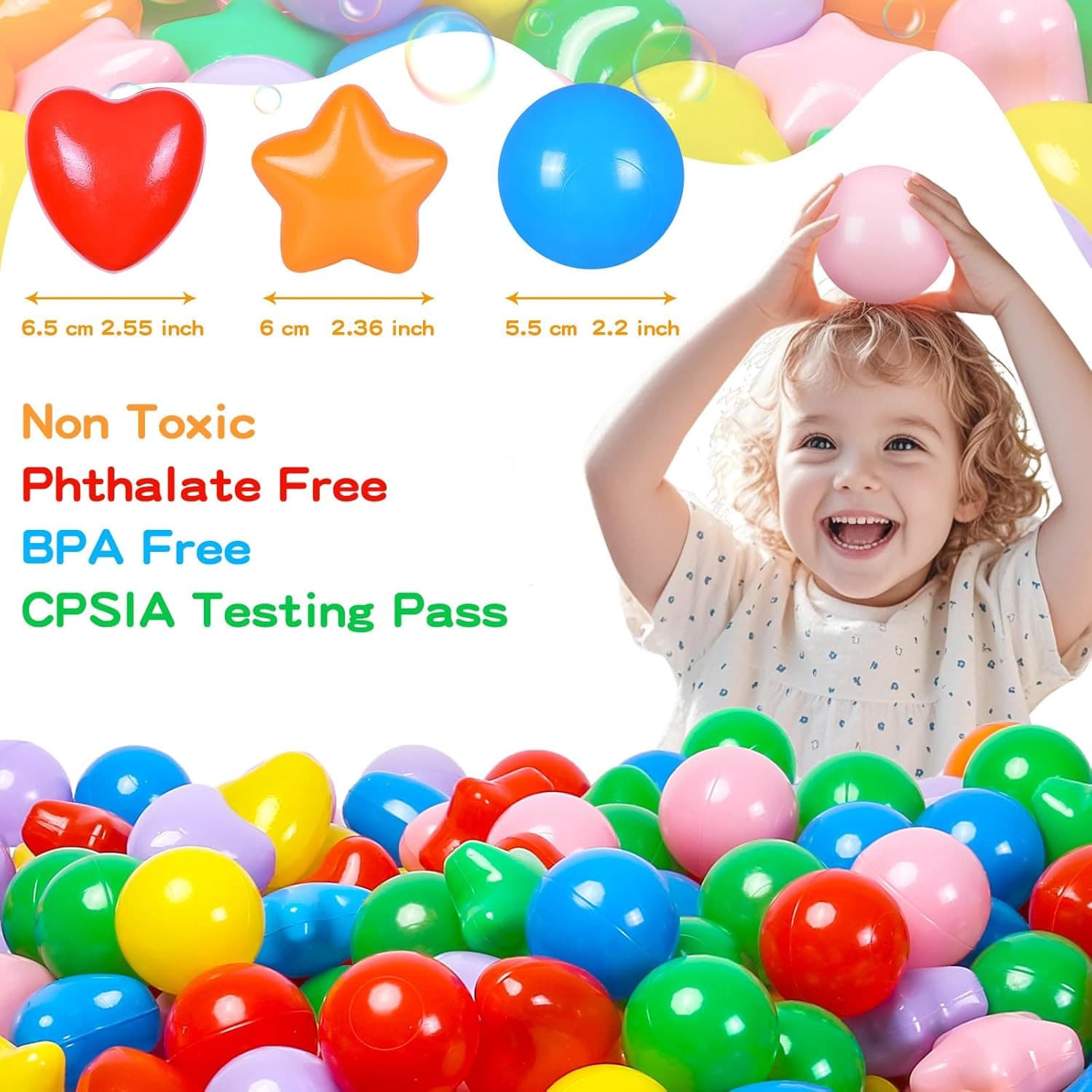 Ball Pit Balls 100 200 500 1000 Plastic Balls for Toddlers Phthalate Free BPA Fr 2