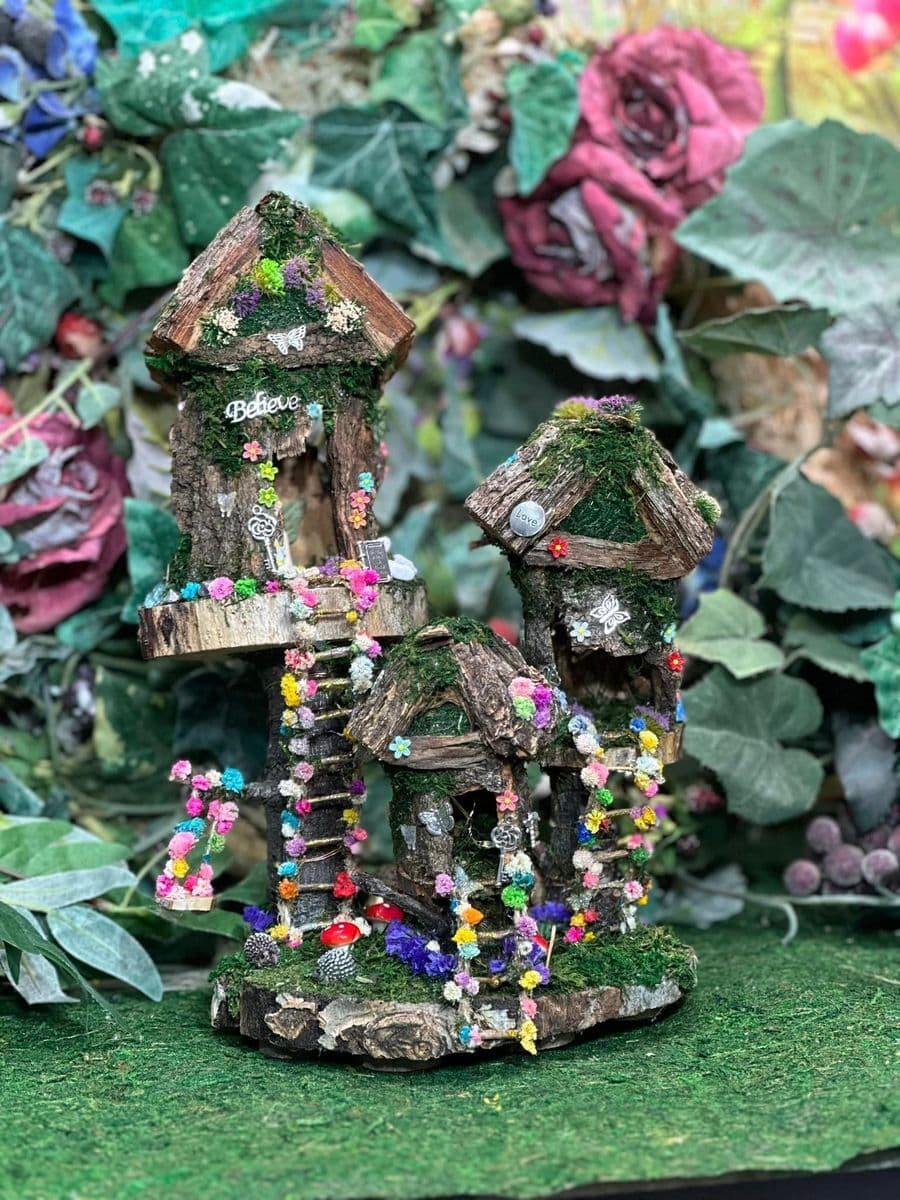 Fairy House For Little Girl Fully Decorated and Has Lights, Dollhouse, Garden 4