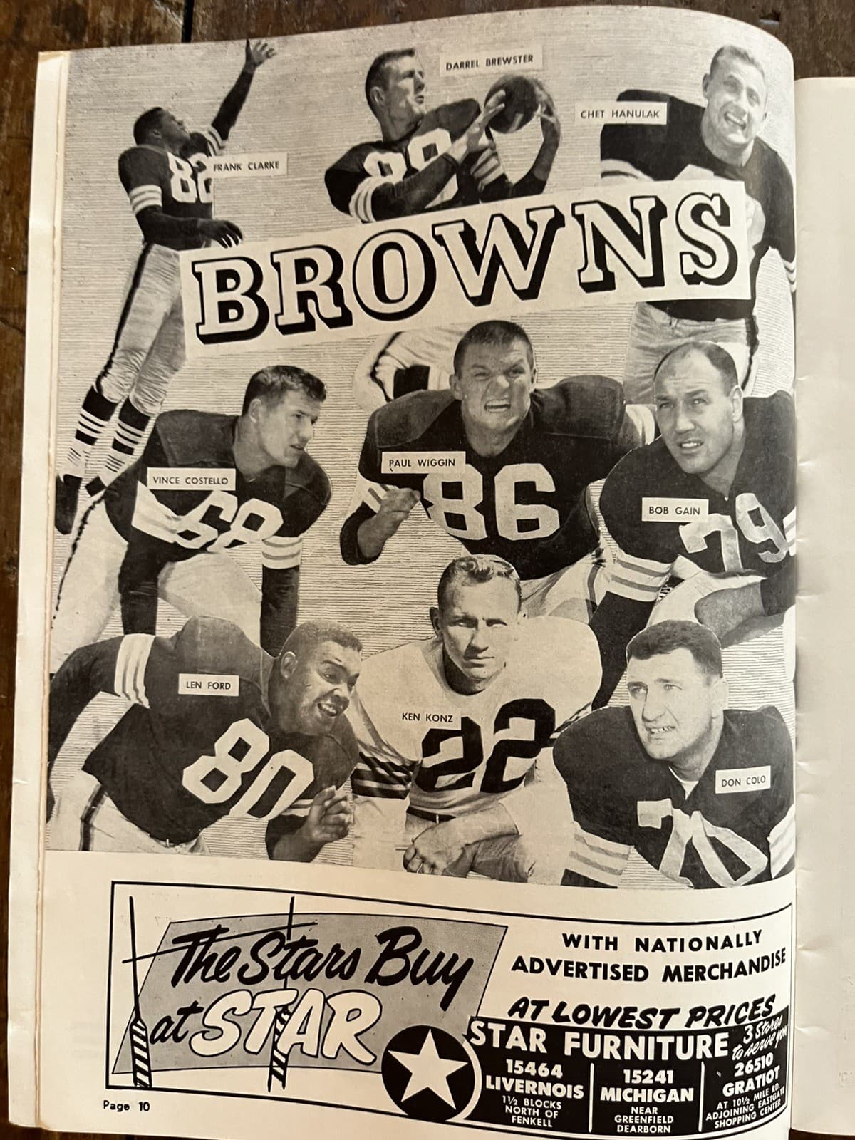1957 “Rare” NFL WORLD CHAMPIONSHIP DETROIT vs CLEVELAND Football Program/in MINT 5