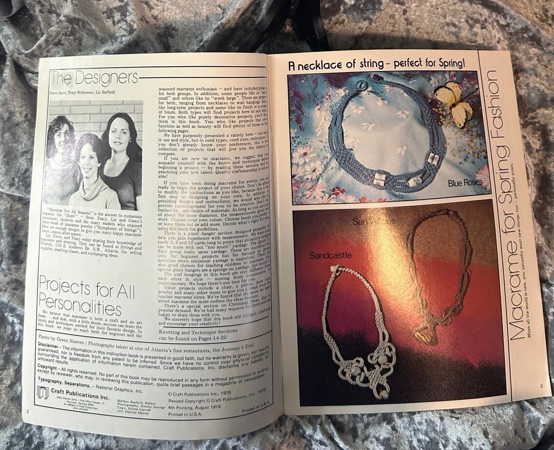 MACRAME FOR ALL SEASONS BOOK Volume I and II 7111 7240 w FREE Macrame Elegance 3